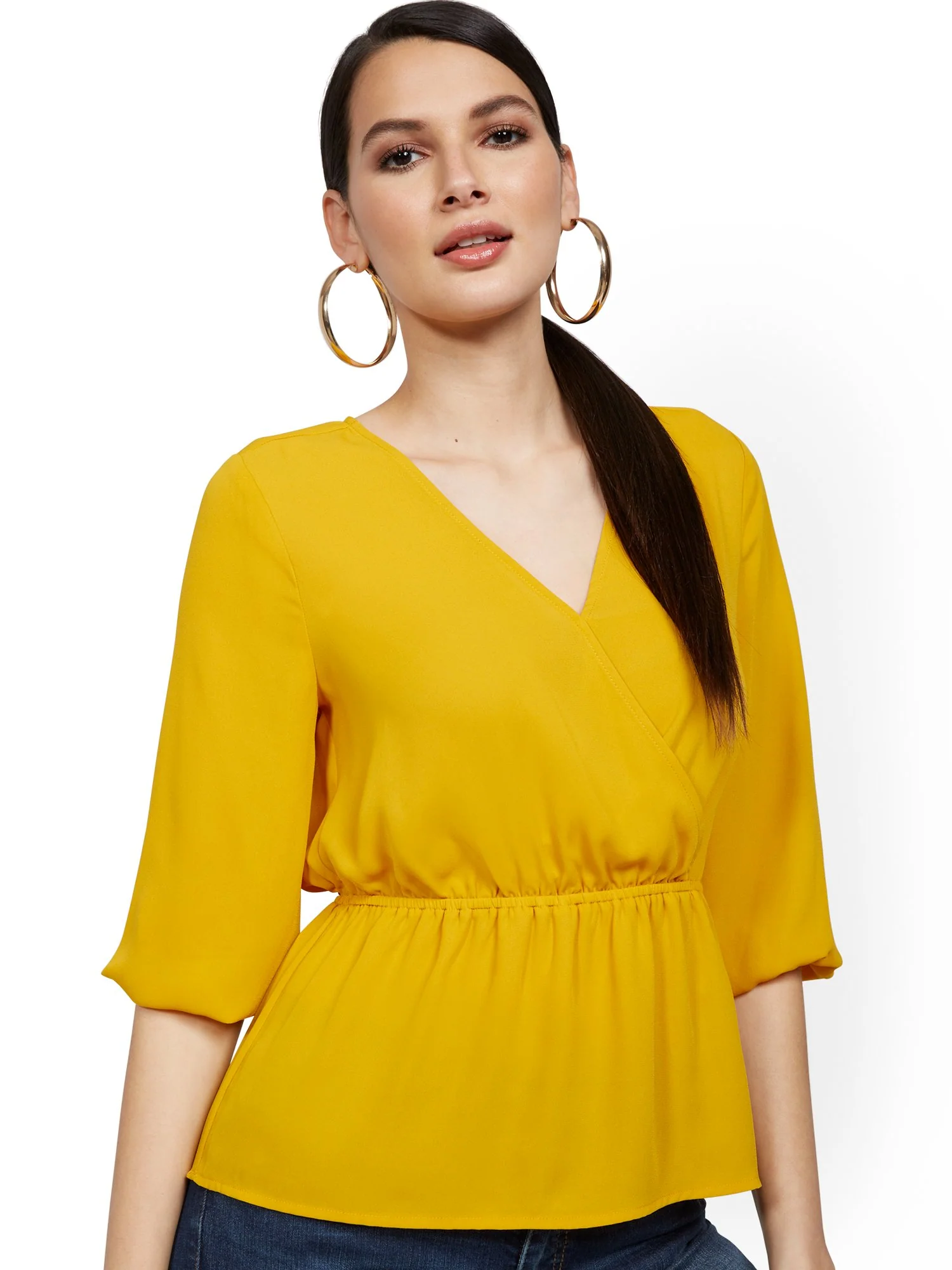 Tall Cinch-Waist Wrap Top - Image 12