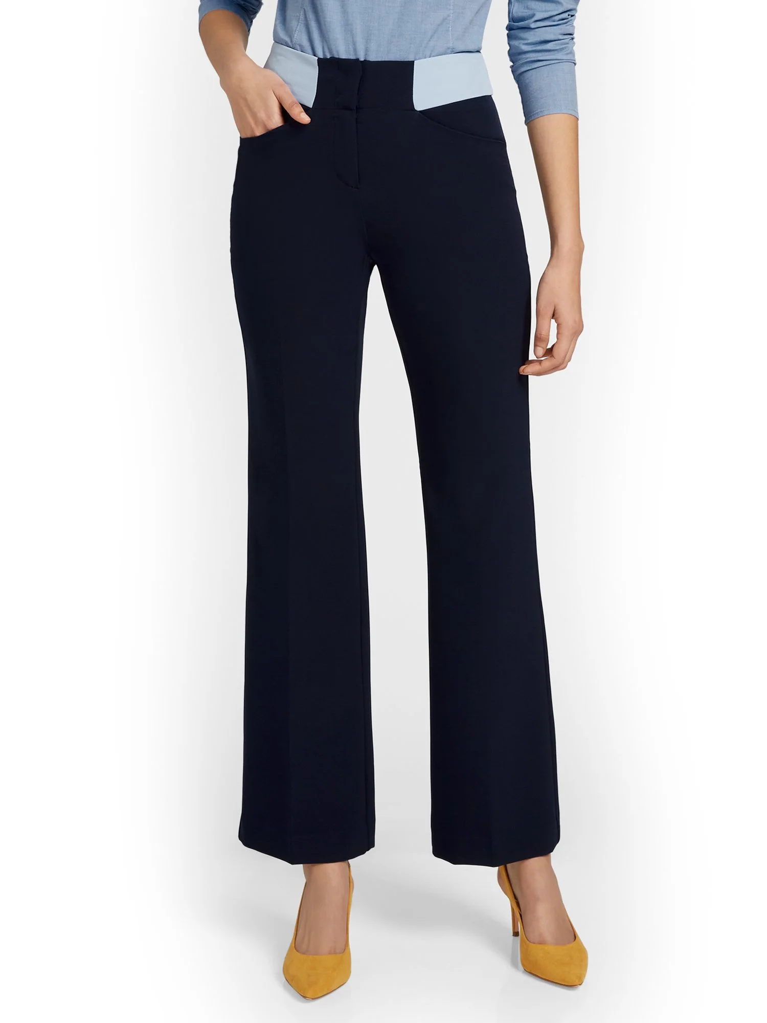 Tall Colorblock-Waist Wide-Leg Pant - Image 2