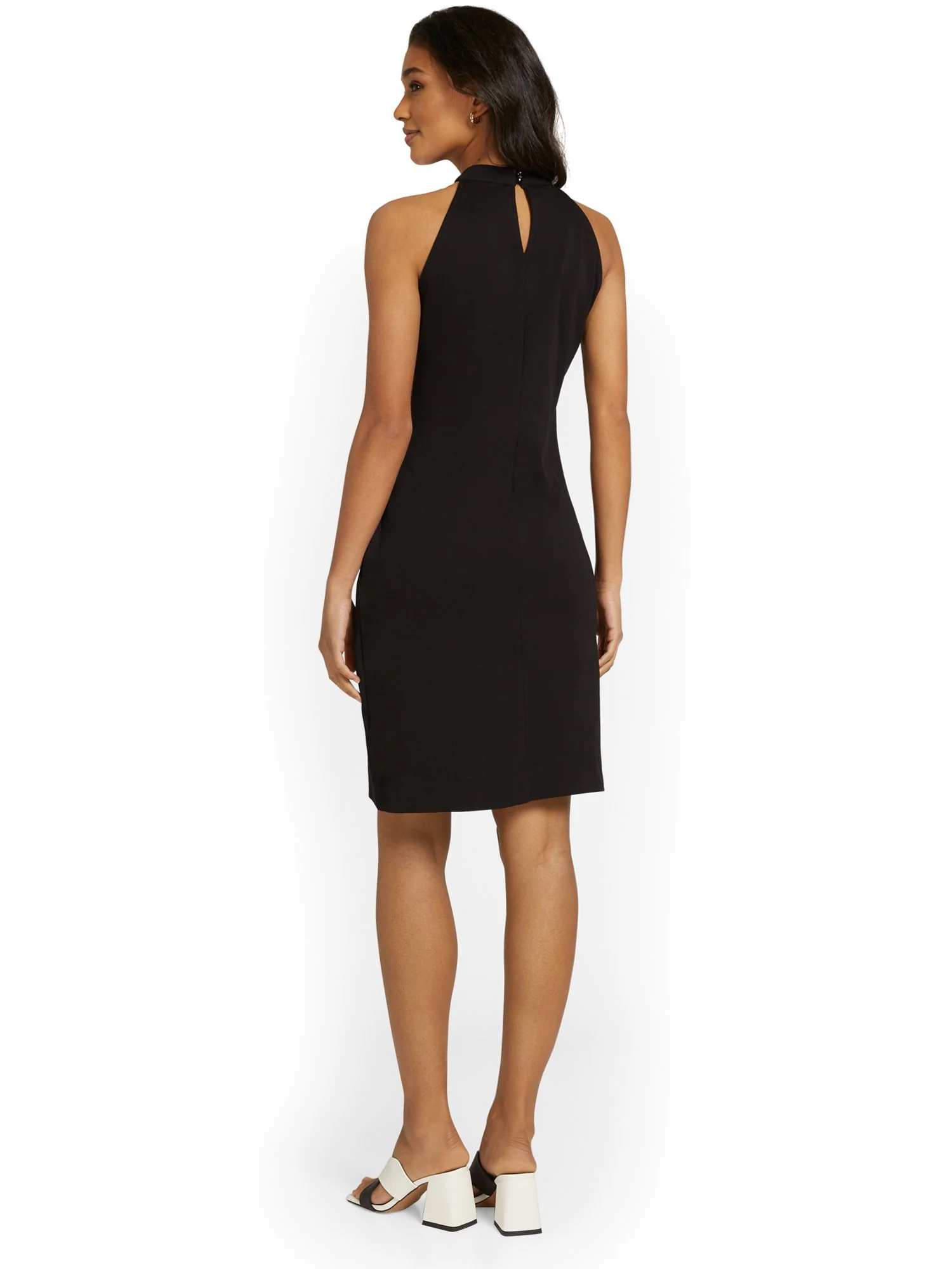 Tall Contrast-Bow Halterneck Dress - City Knits - Image 7