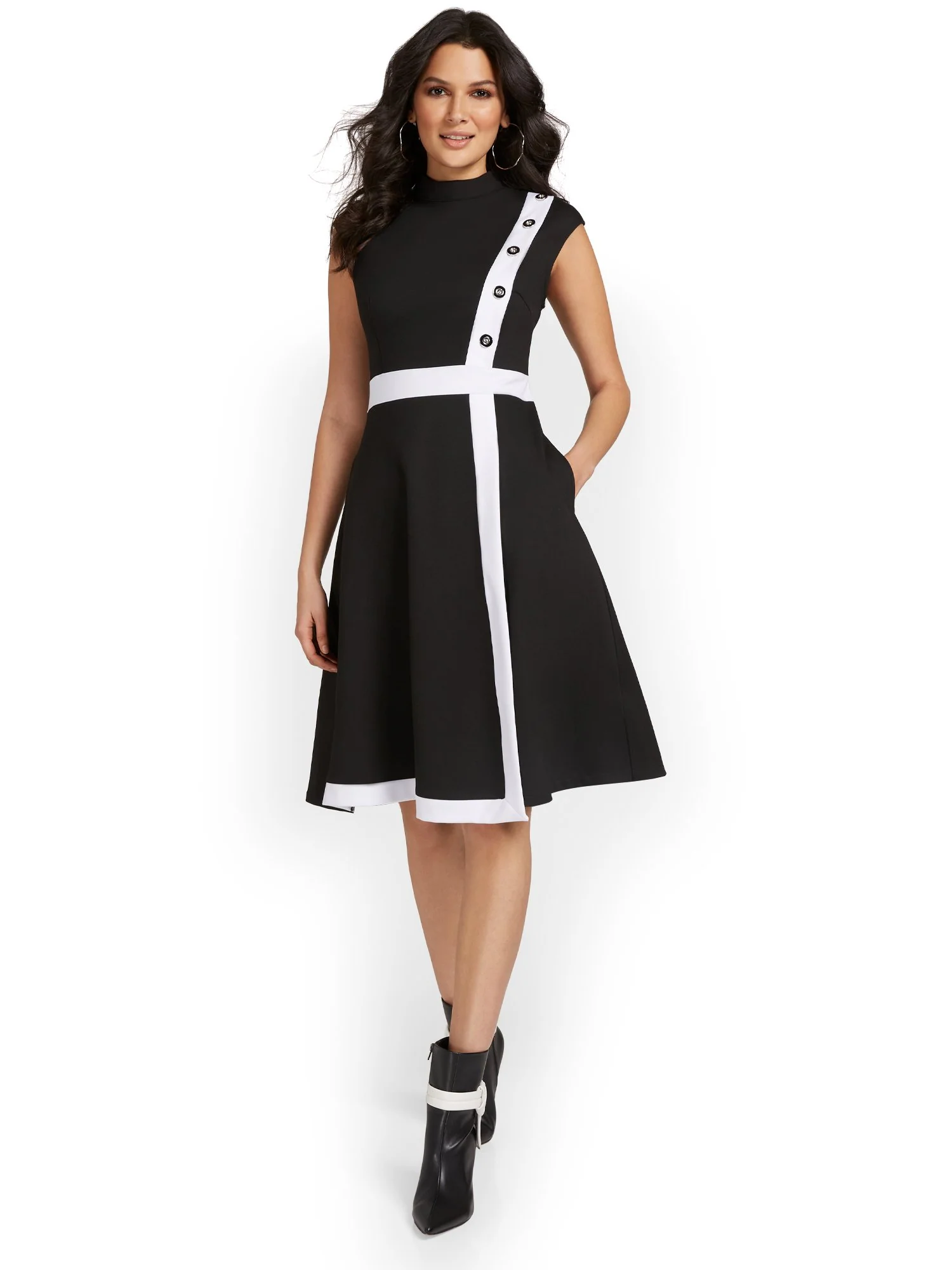 Tall Contrast Flare Dress - Superflex