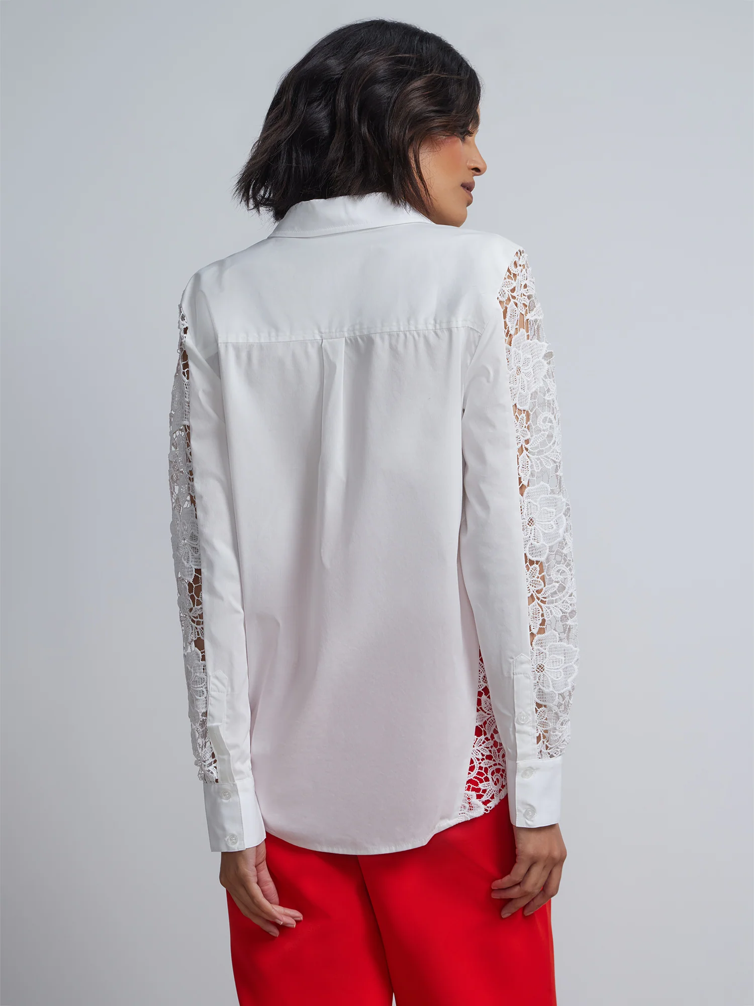Tall Crochet Boyfriend Button-Front - NY&C Madison Shirt® - Image 3