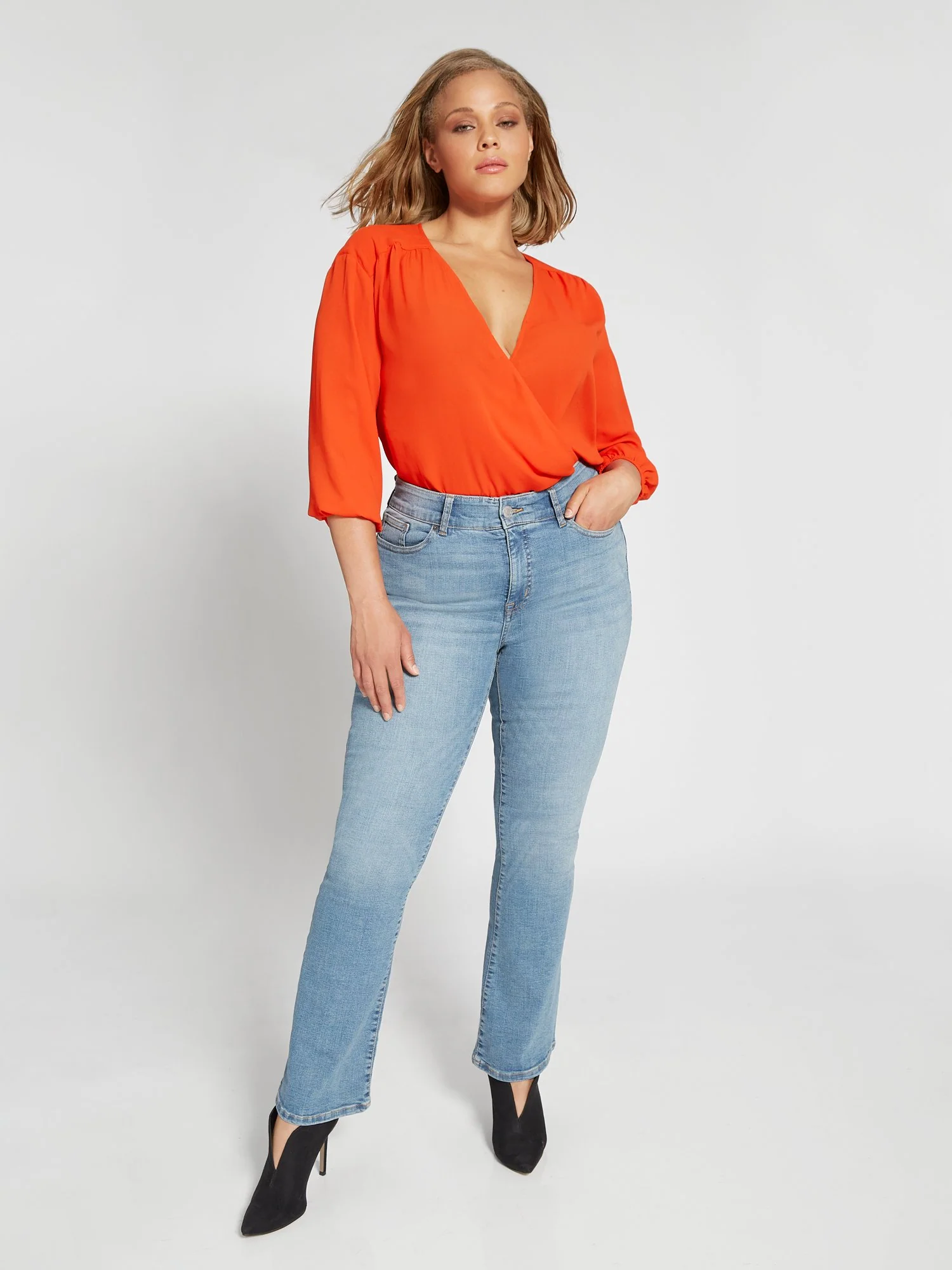 Tall Curvy High-Waisted Bootcut Jeans - Light Wash