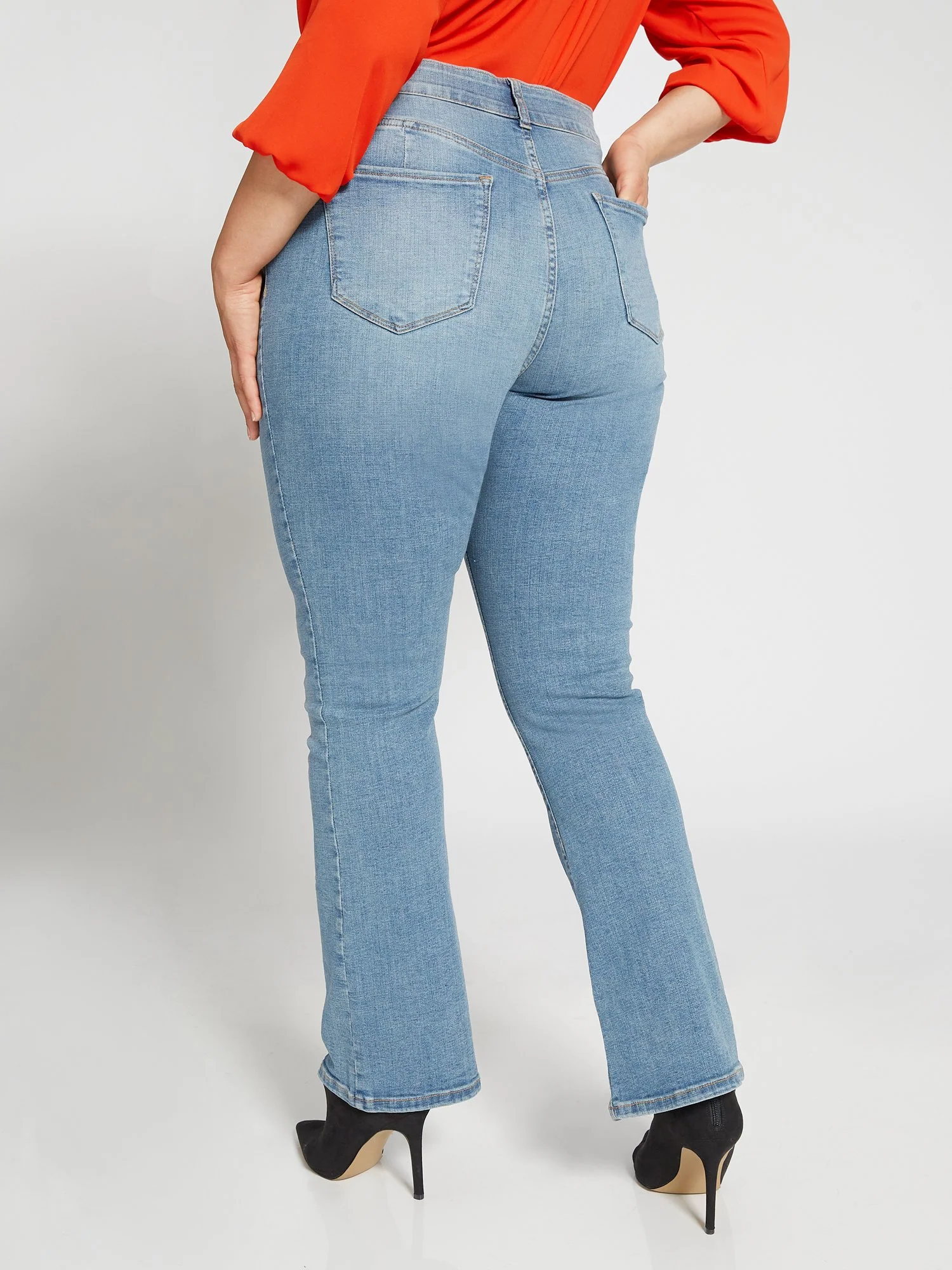Tall Curvy High-Waisted Bootcut Jeans - Light Wash - Image 3