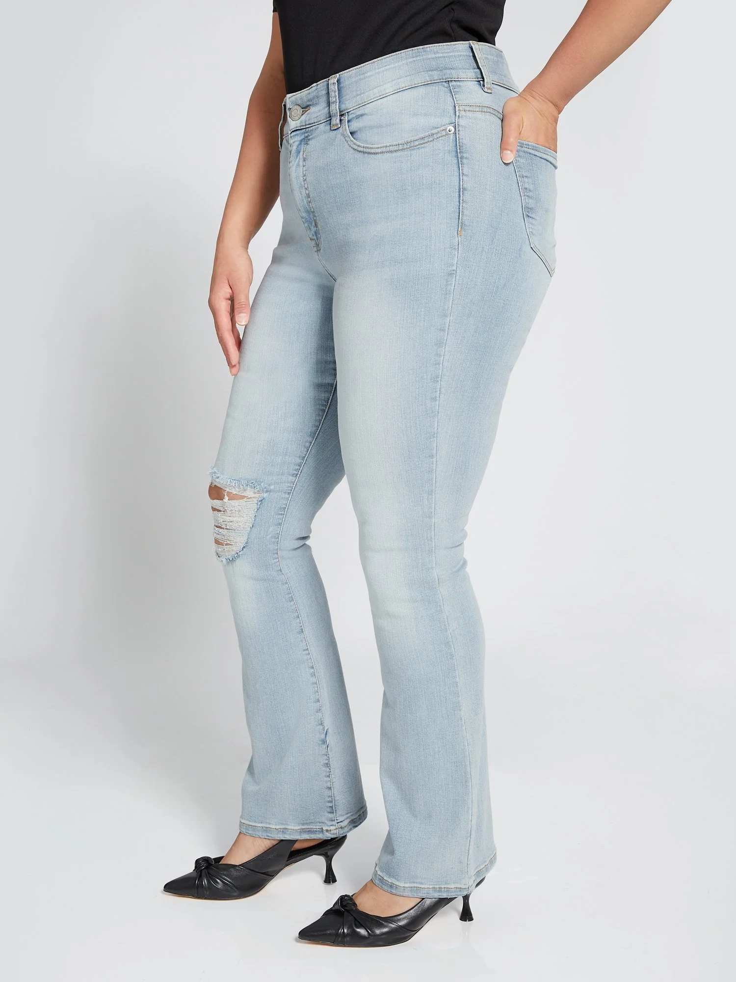 Tall Curvy High-Waisted Bootcut Jeans - Light Wash
