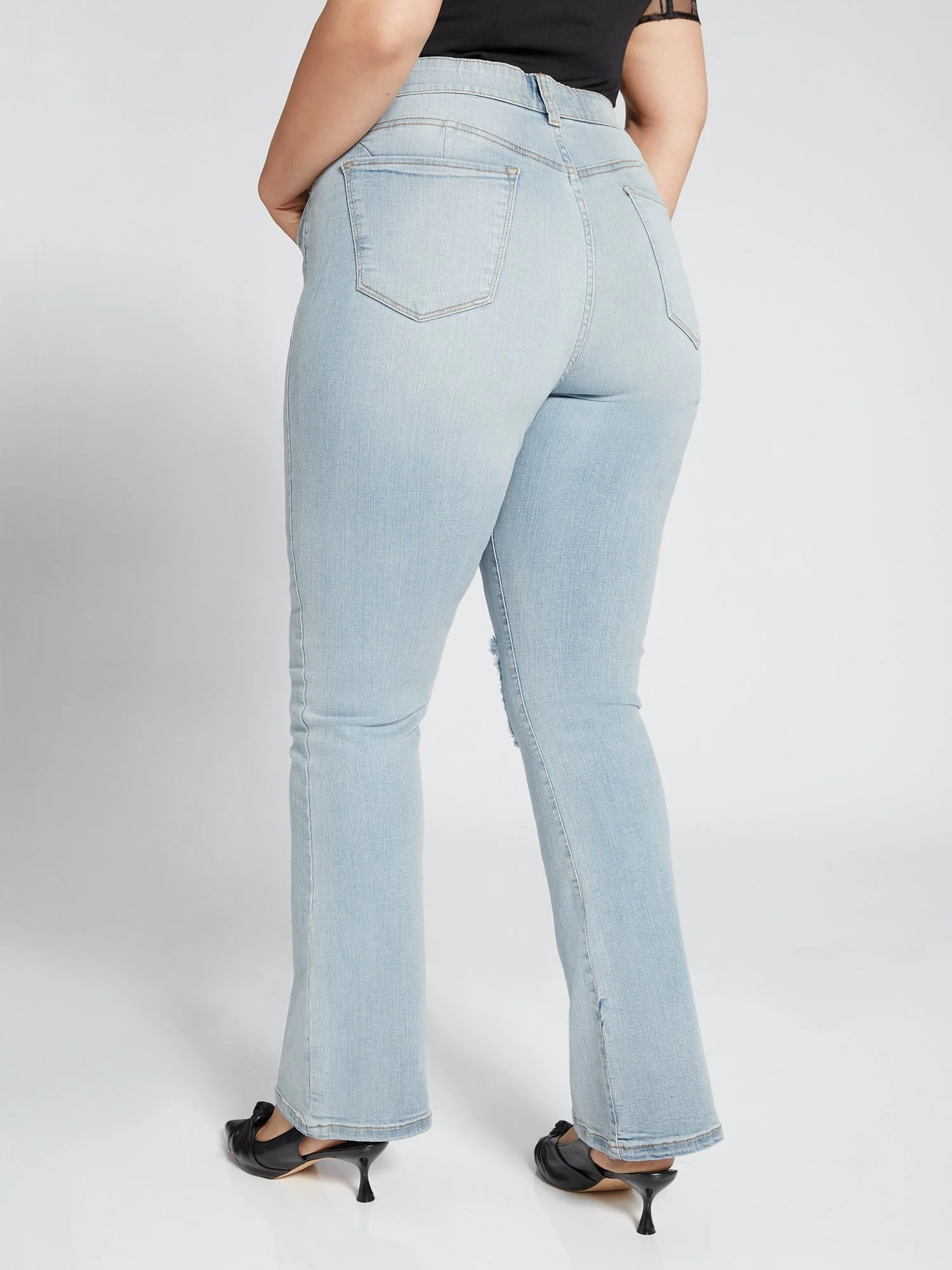 Tall Curvy High-Waisted Bootcut Jeans - Light Wash - Image 3