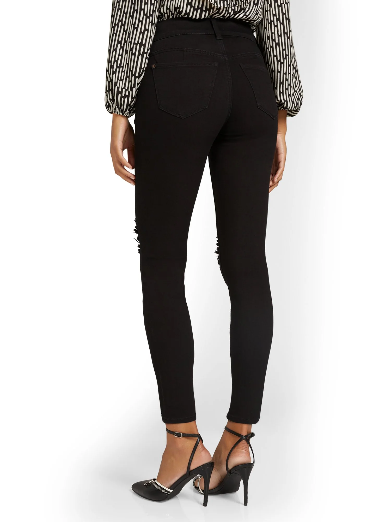 Tall Curvy High-Waisted Super-Skinny Ankle Jeans - Black - Image 3