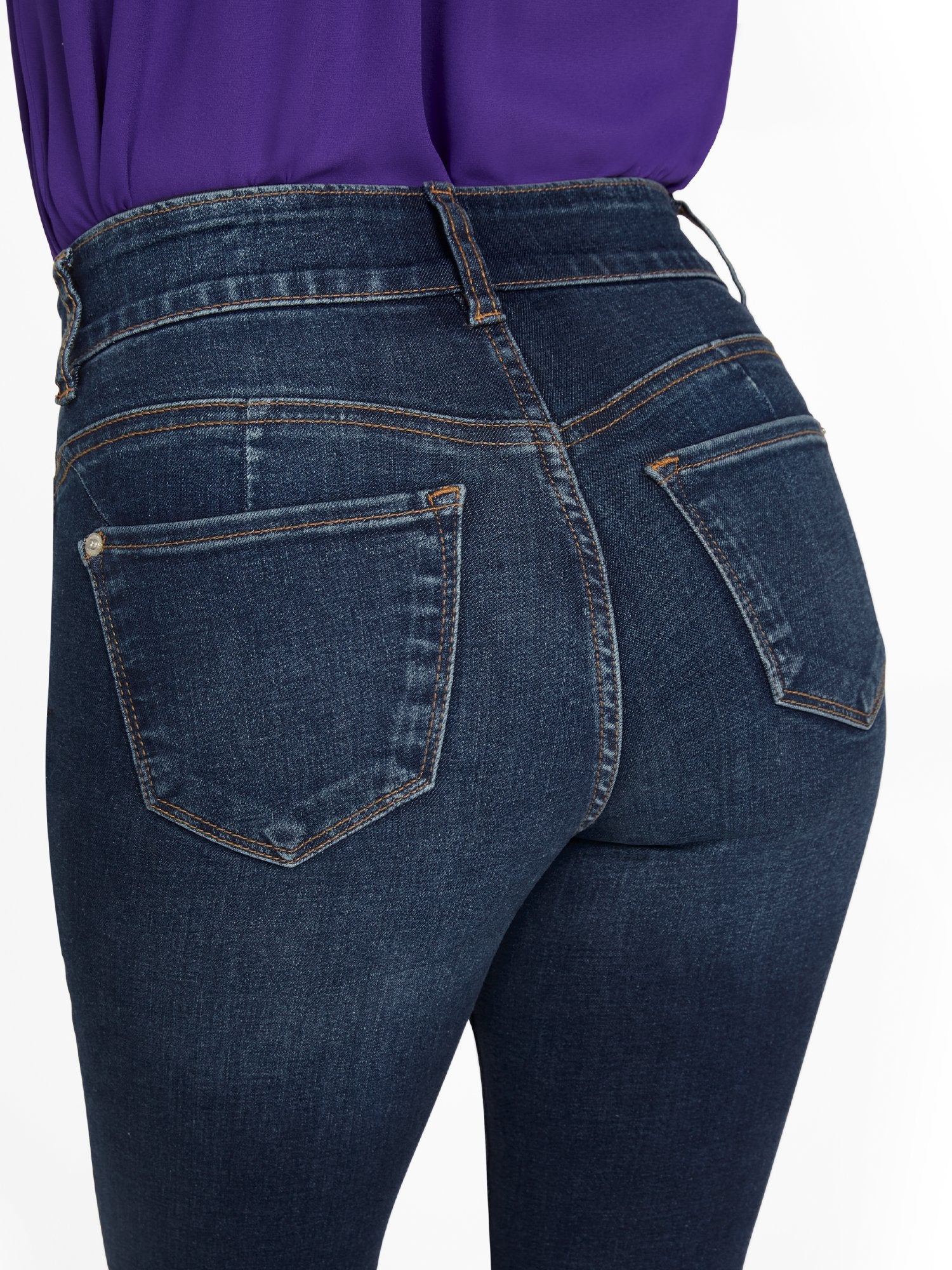 Tall Curvy High-Waisted Super-Skinny Ankle Jeans - Dark Wash - Image 3