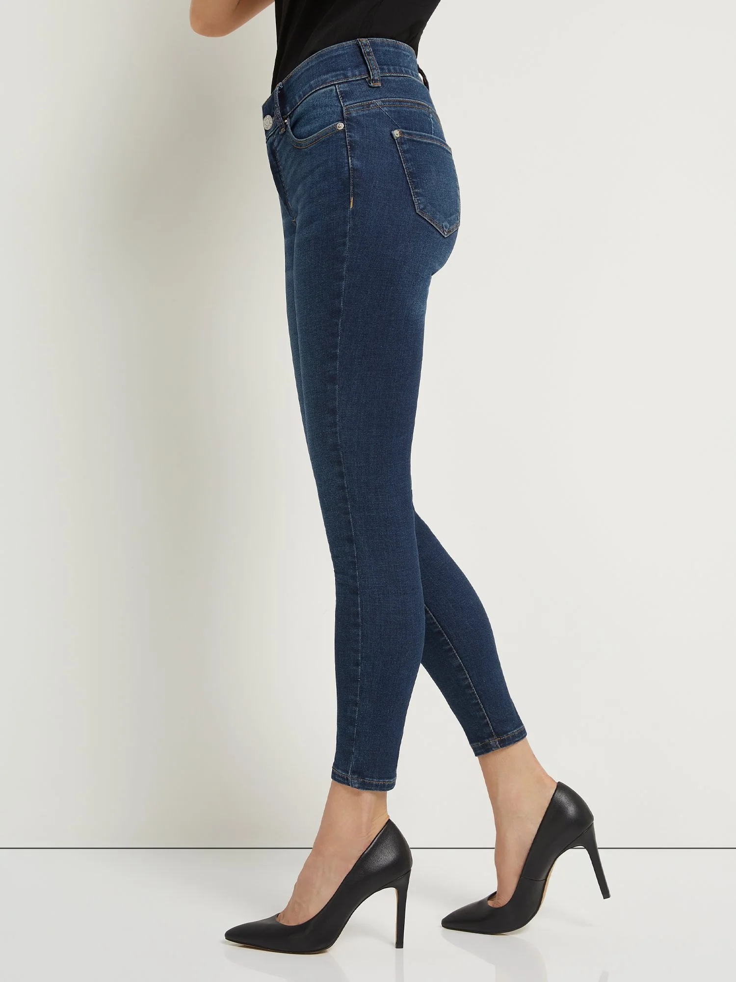 Tall Curvy High-Waisted Super-Skinny Ankle Jeans - Dark Wash - Image 4