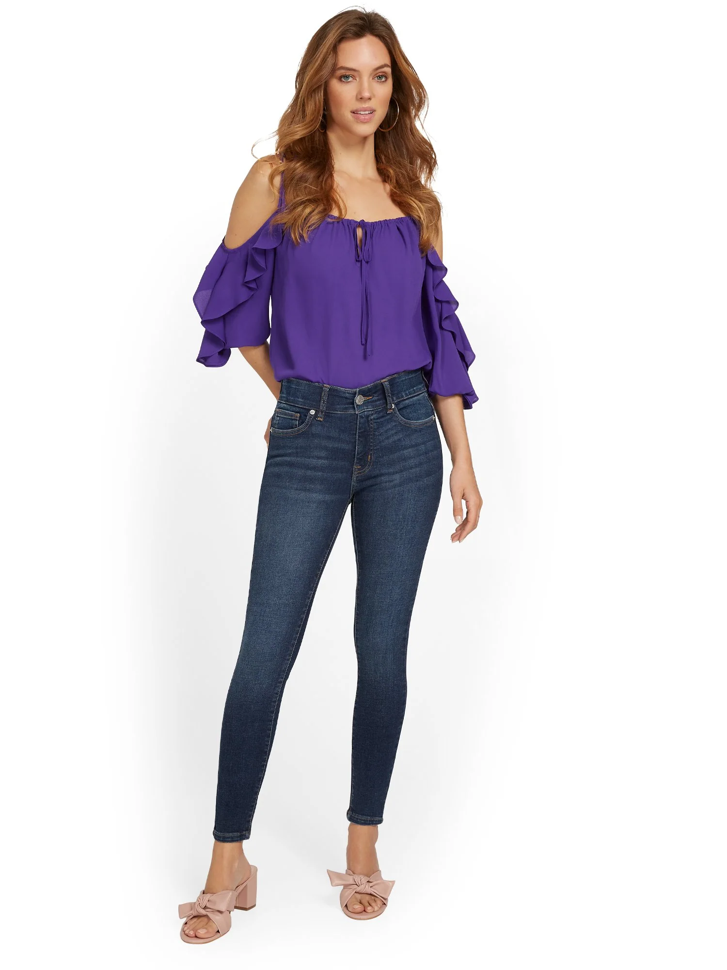 Tall Curvy High-Waisted Super-Skinny Ankle Jeans - Dark Wash - Image 5