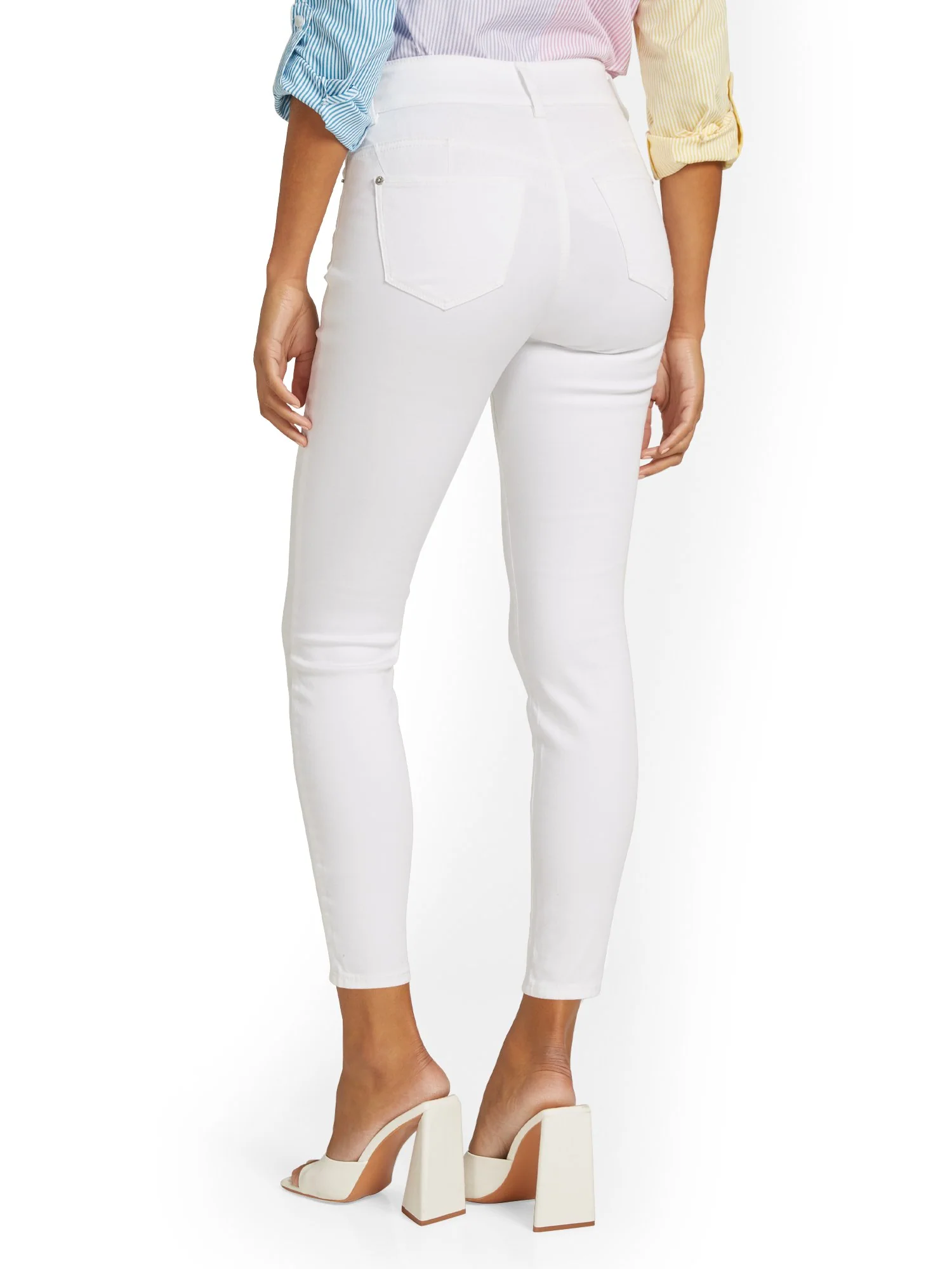 Tall Curvy High-Waisted Super-Skinny Ankle Jeans - White - Image 3
