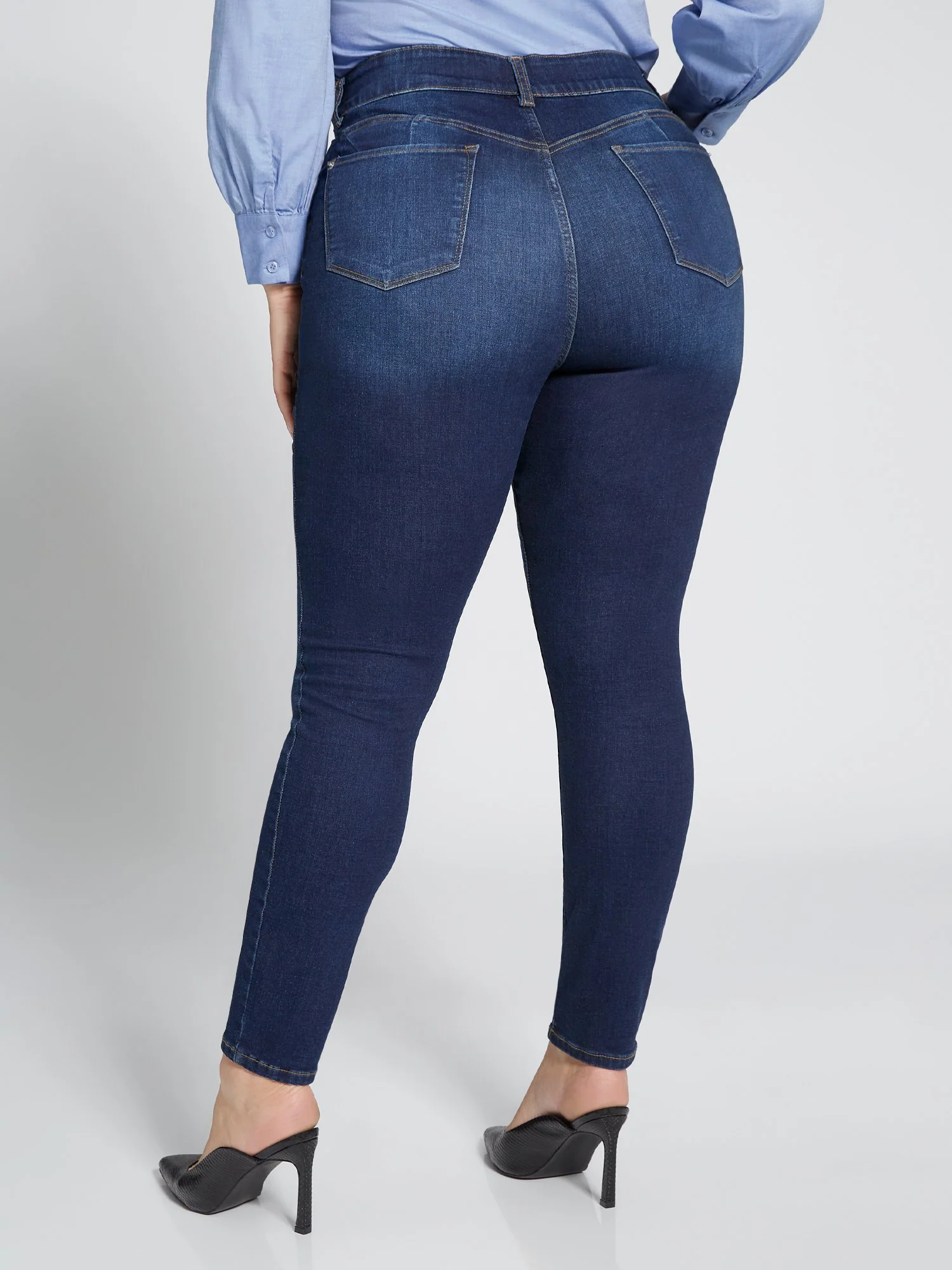 Tall Curvy High-Waisted Super-Skinny Jeans - Dark Wash - Image 3