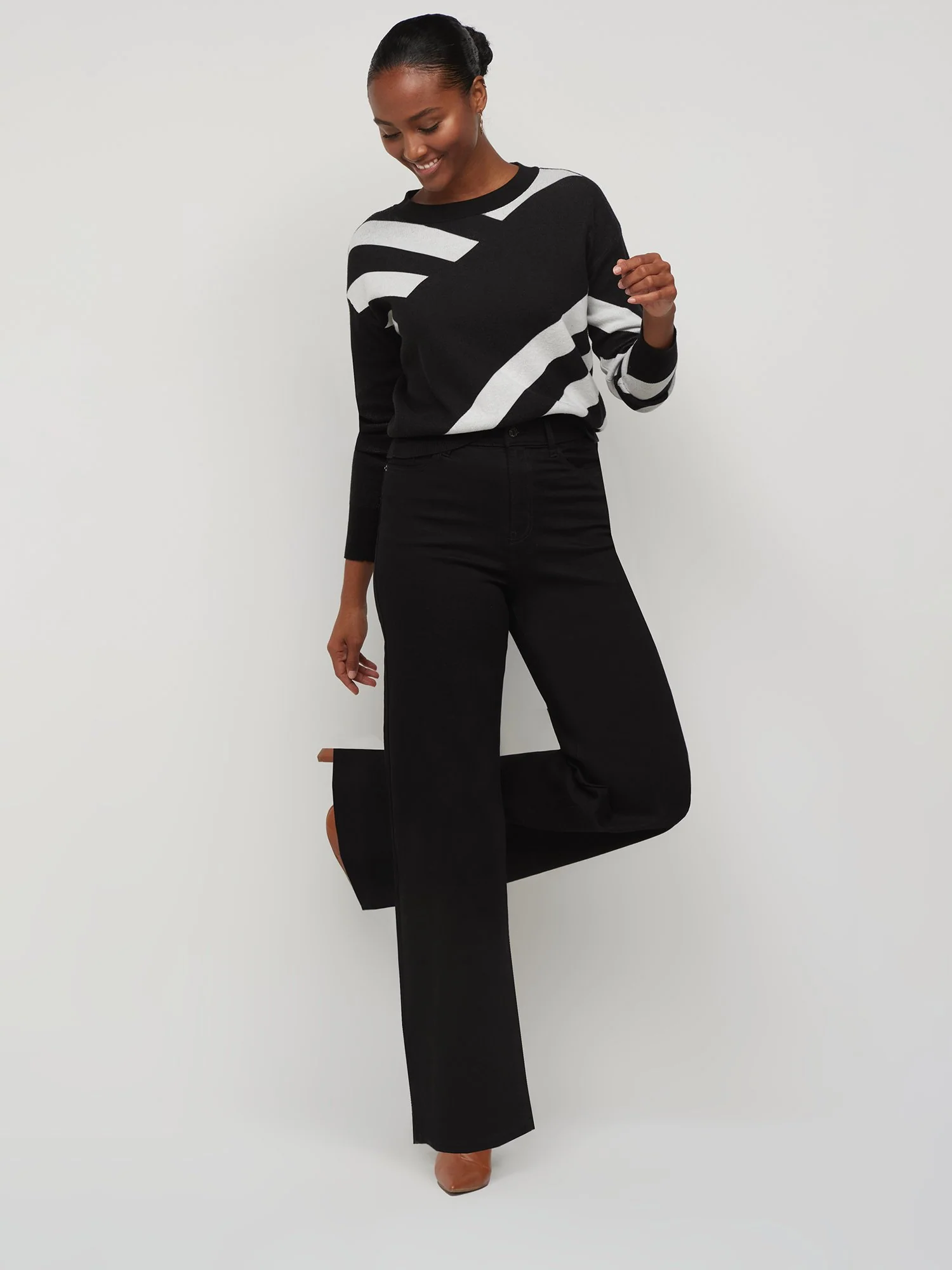 Tall Essential High-Waisted Wide-Leg Jeans - Black