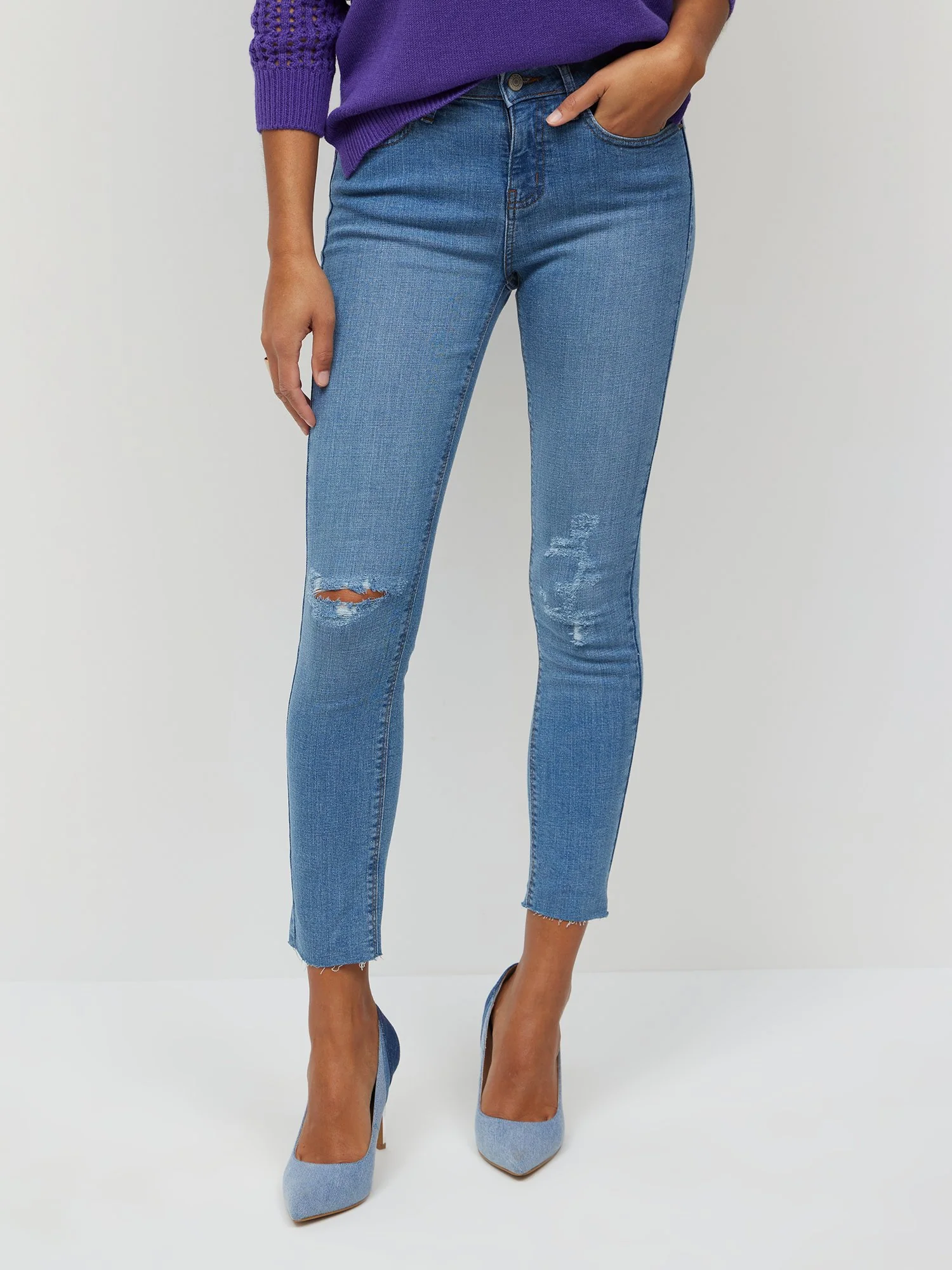 Tall Essential Mid-Rise Skinny Ankle Jeans - Medium Wash - Image 4