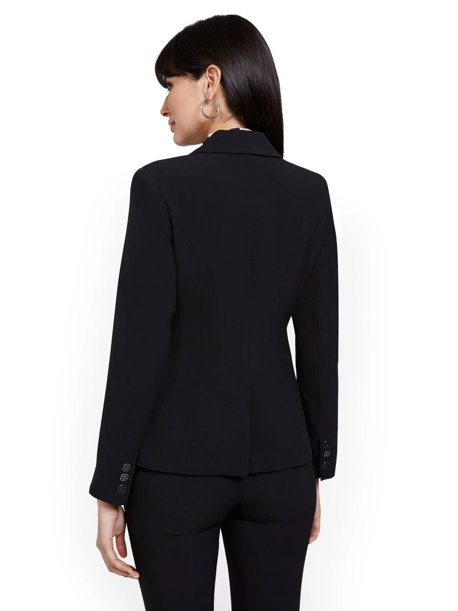Tall Faux-Pocket Button-Front Blazer - Essential Stretch - Image 3