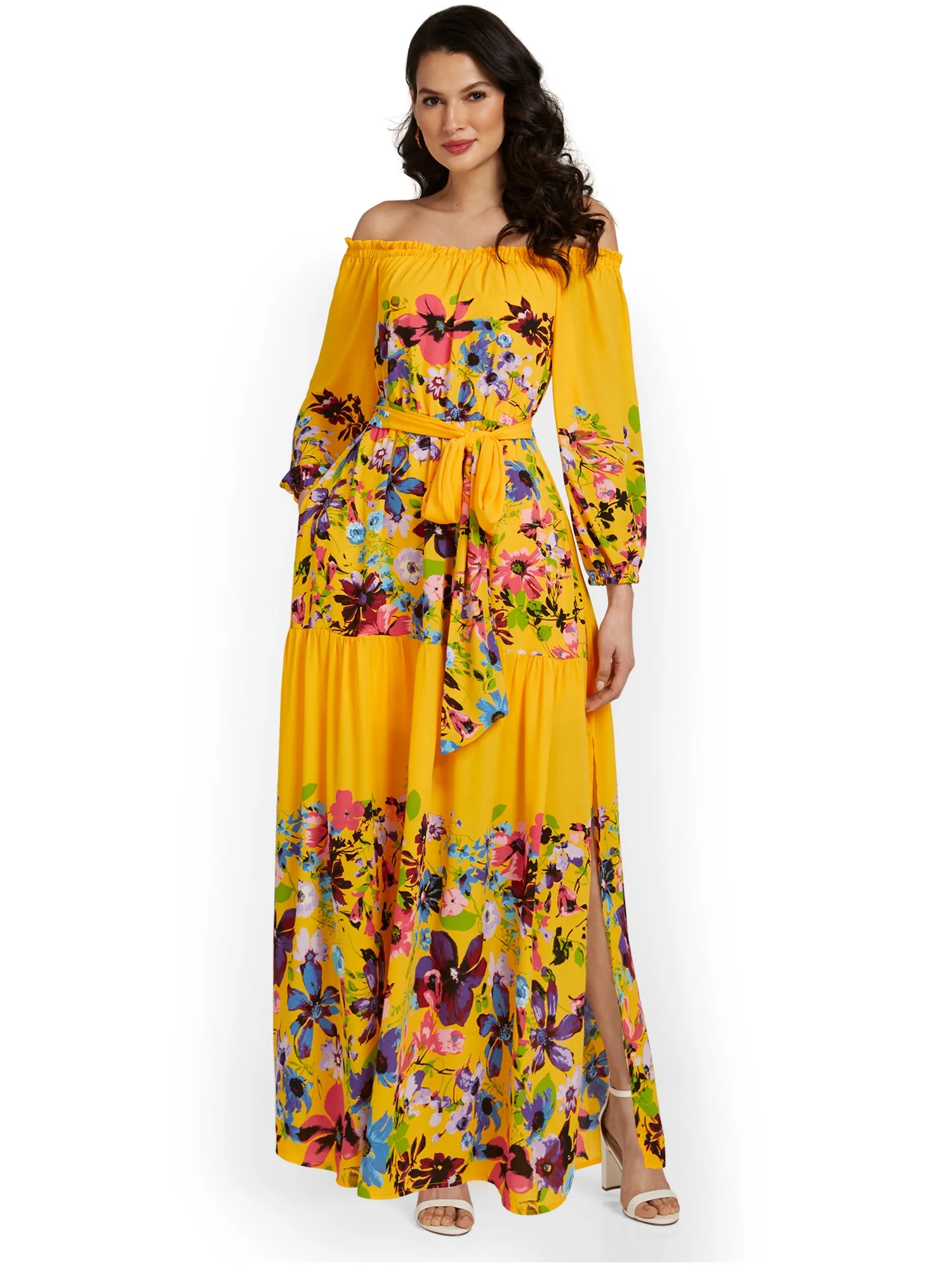 Tall Floral-Print Off-The-Shoulder Maxi Dress - Image 2