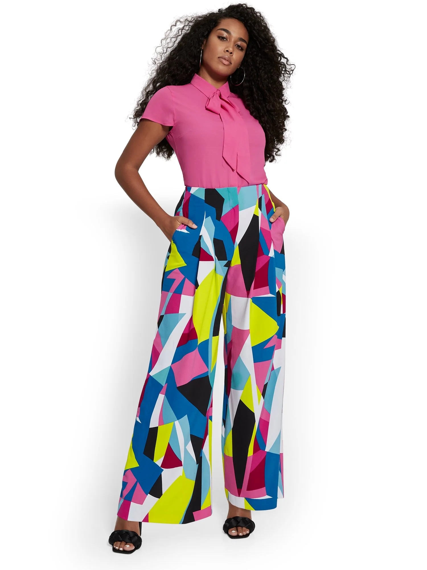 Tall Geometric-Print Ultra Wide-Leg Pant - Image 5