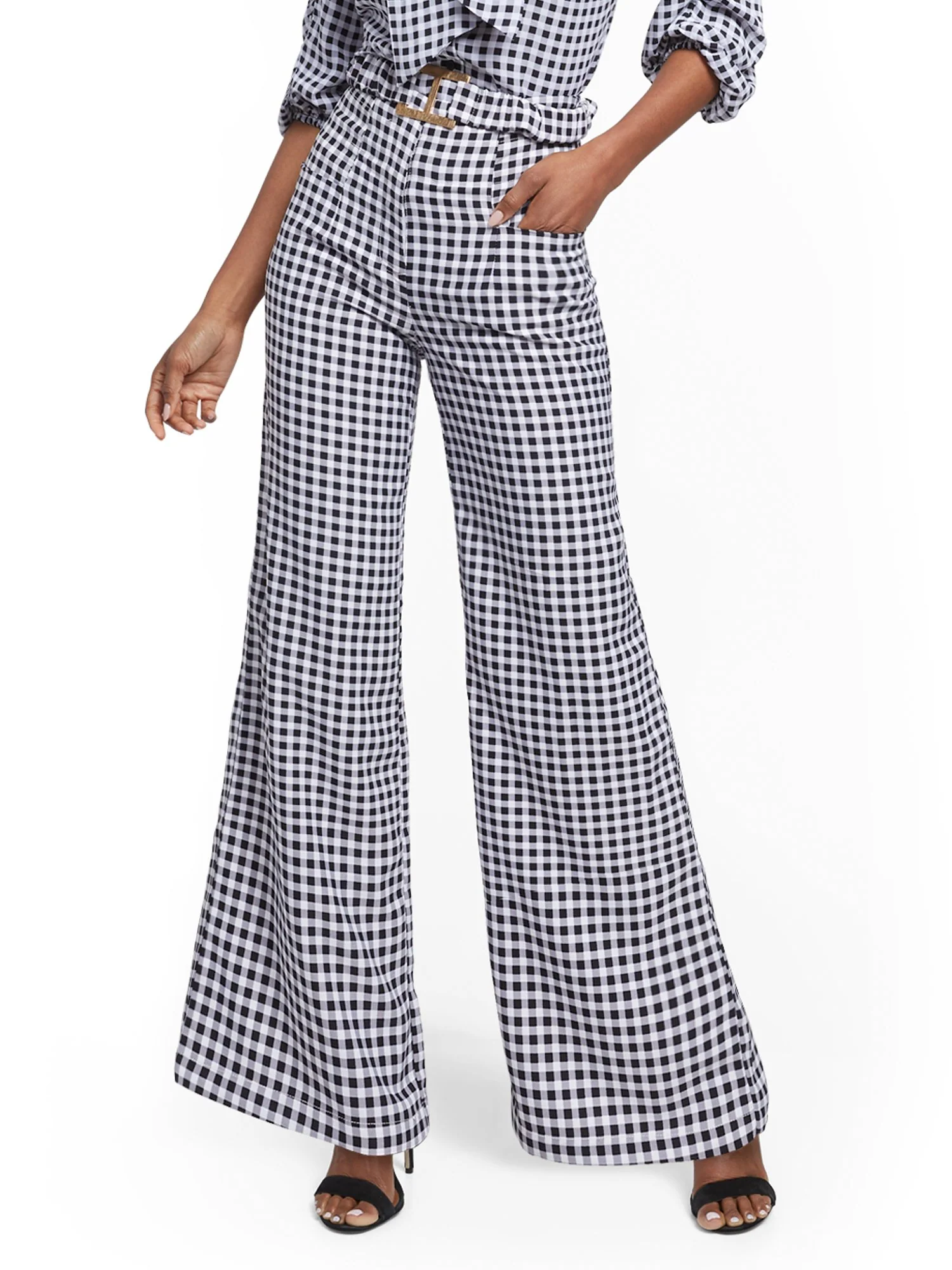 Tall Gingham Palazzo Pant - 7th Avenue - Image 2