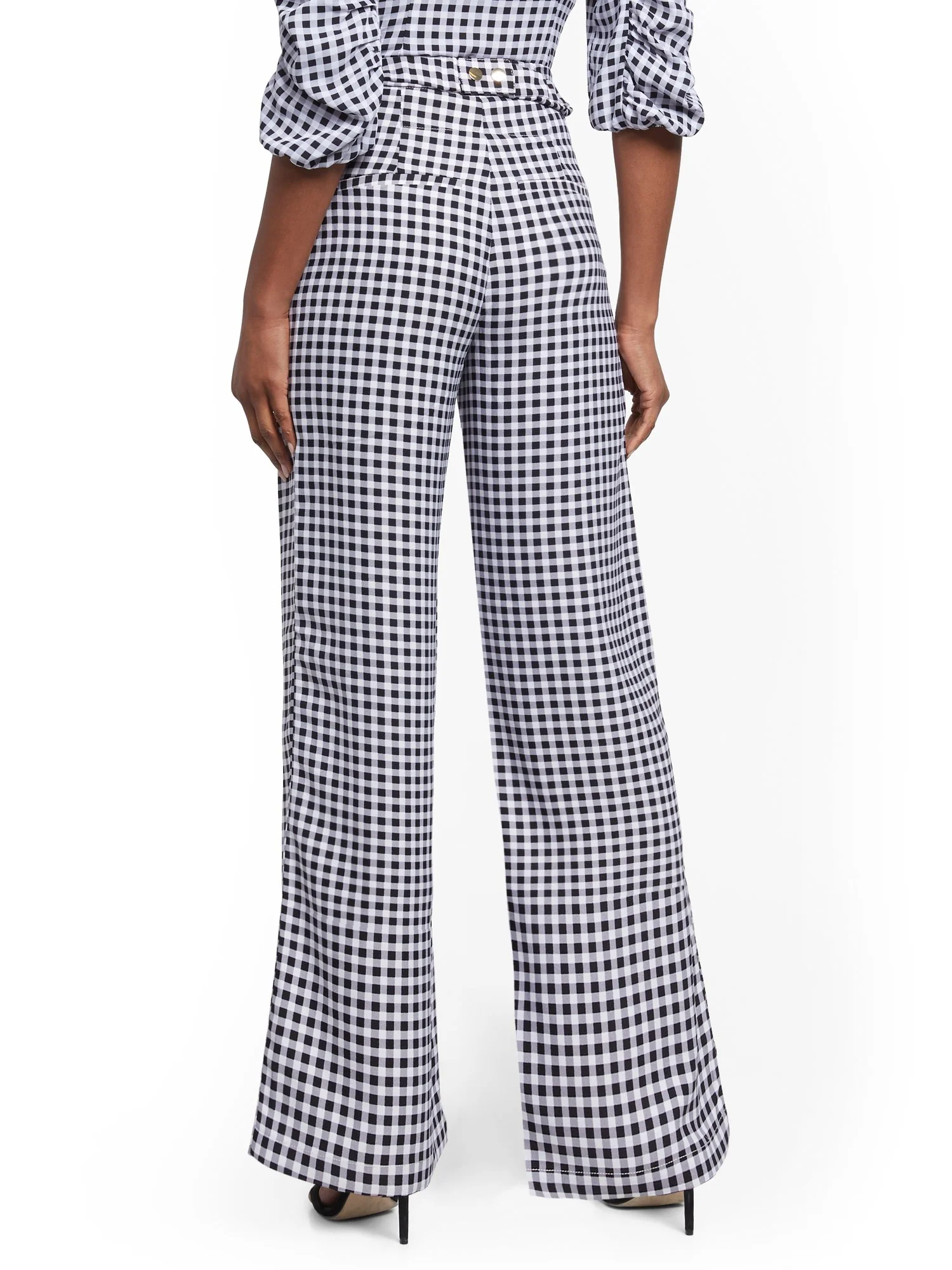 Tall Gingham Palazzo Pant - 7th Avenue - Image 3
