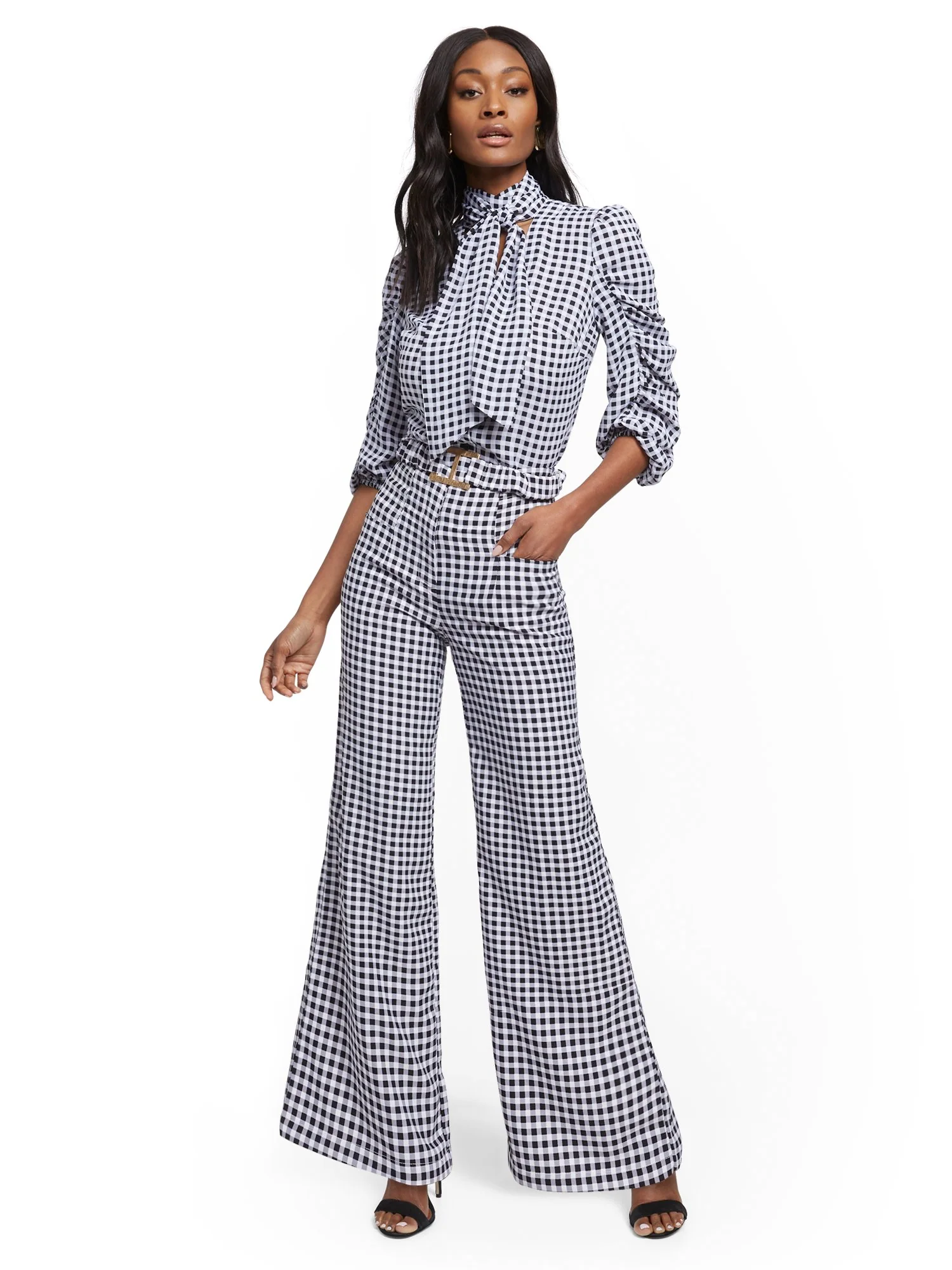 Tall Gingham Palazzo Pant - 7th Avenue - Image 4