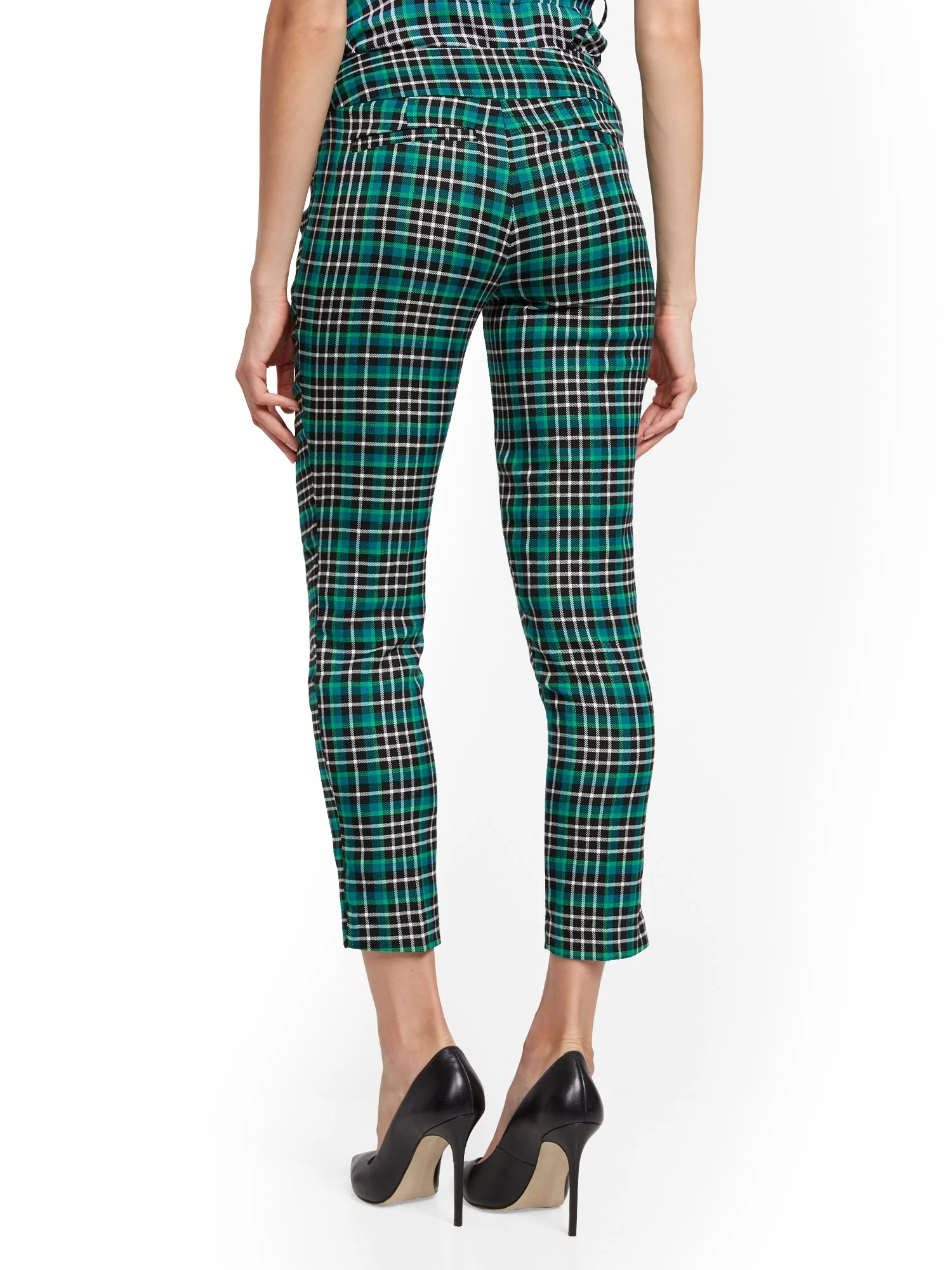 Tall Green Plaid Slim Ankle Pant - Modern - 7th Avenue - Image 3
