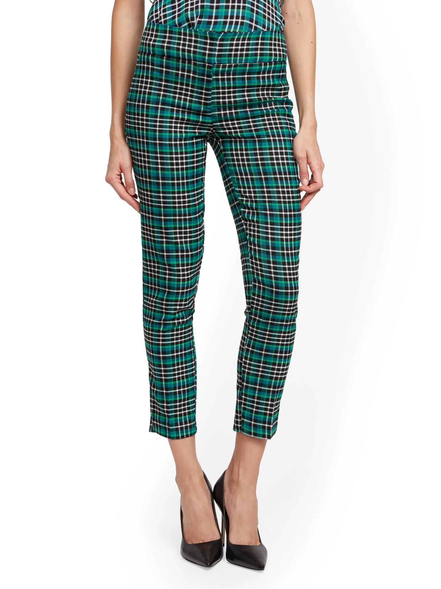 Tall Green Plaid Slim Ankle Pant - Modern - 7th Avenue - Image 5