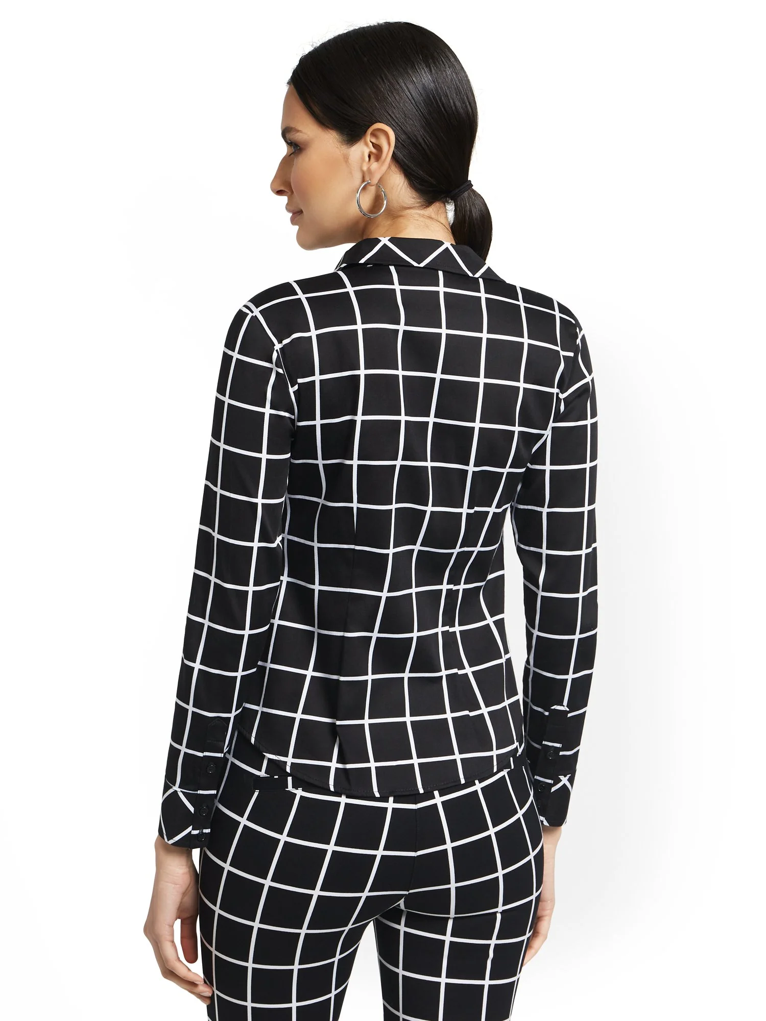 Tall Grid-Print Madison Shirt - 7th Avenue - Image 2