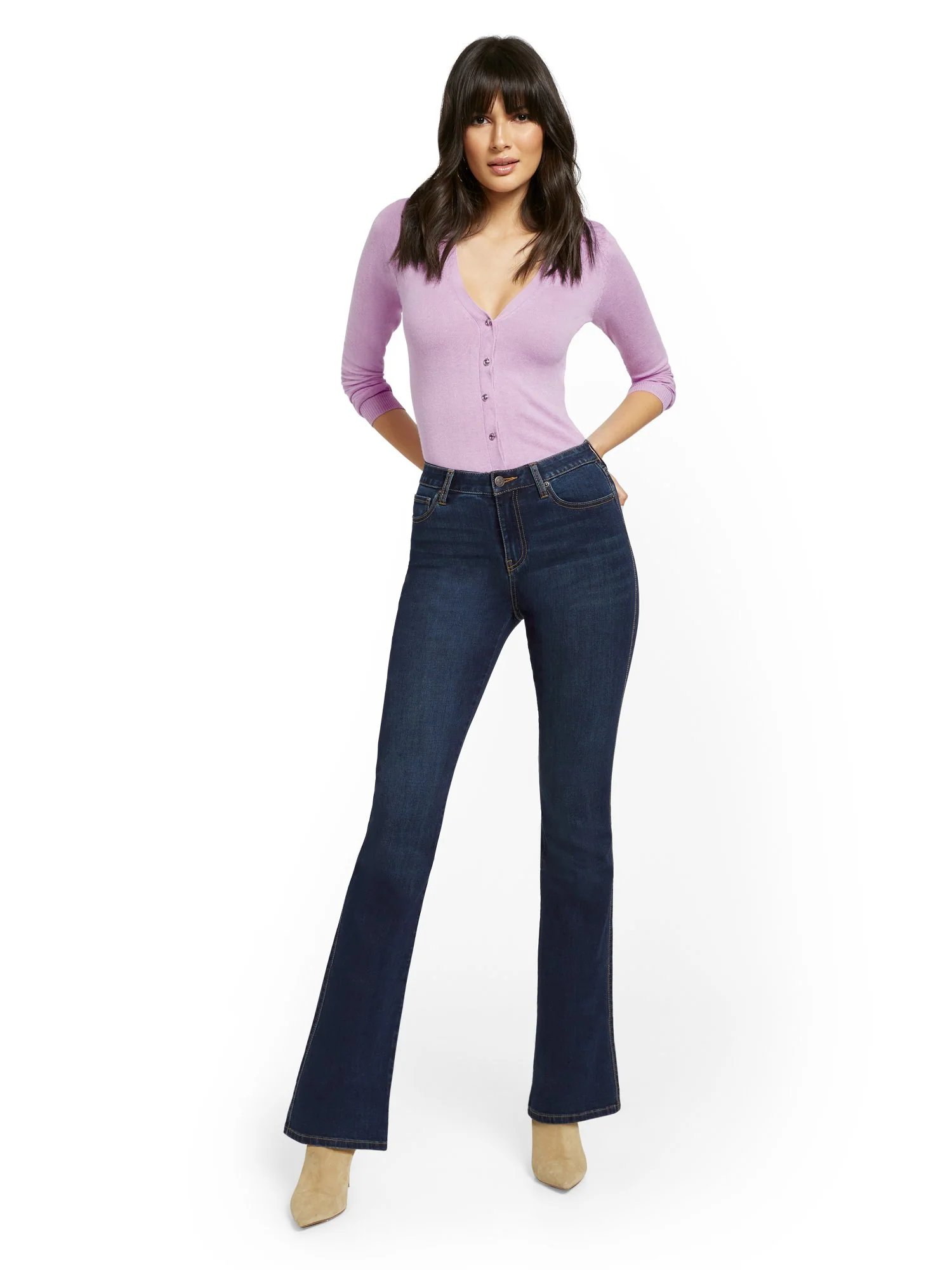 Tall High-Waisted Curvy Barely Bootcut Jeans - Moonlight Blue - Image 4