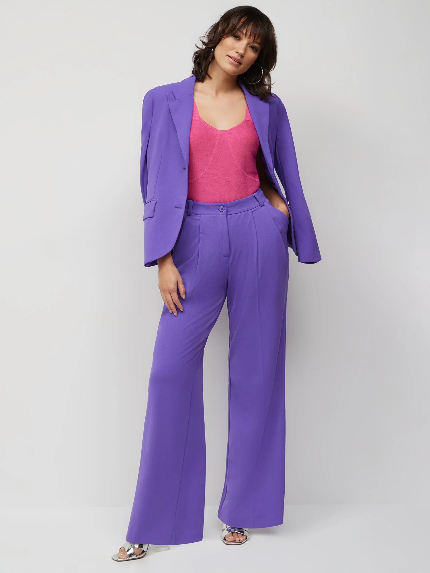 Tall High-Waisted Pleated Wide-Leg Pant - Magic Crepe® - Image 14