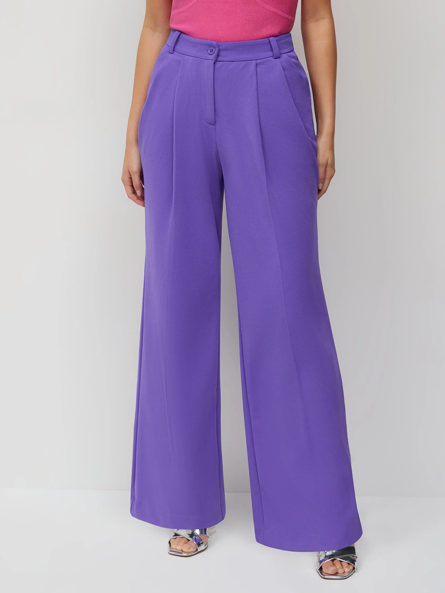Tall High-Waisted Pleated Wide-Leg Pant - Magic Crepe® - Image 15