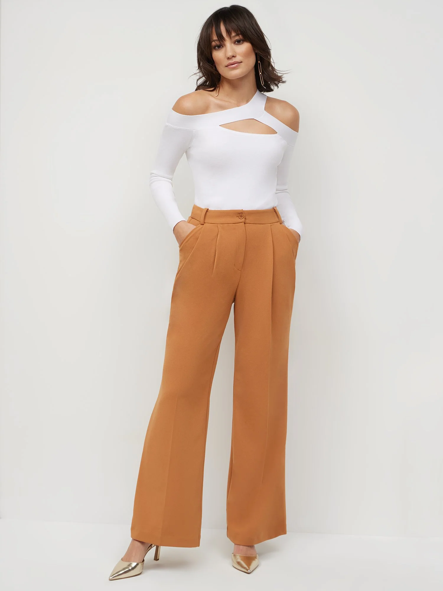 Tall High-Waisted Pleated Wide-Leg Pant - Magic Crepe® - Image 5