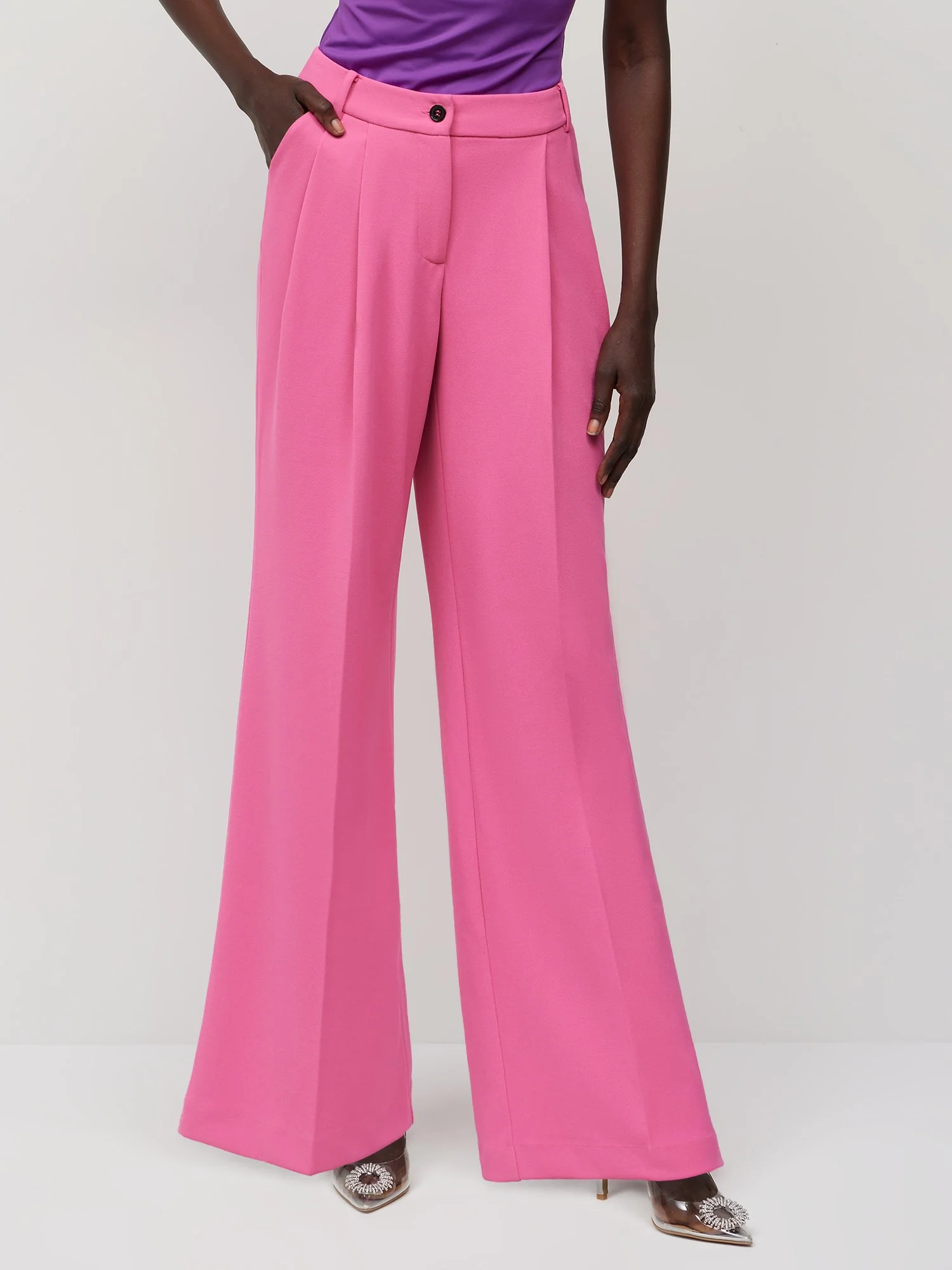 Tall High-Waisted Pleated Wide-Leg Pant - Magic Crepe® - Image 9