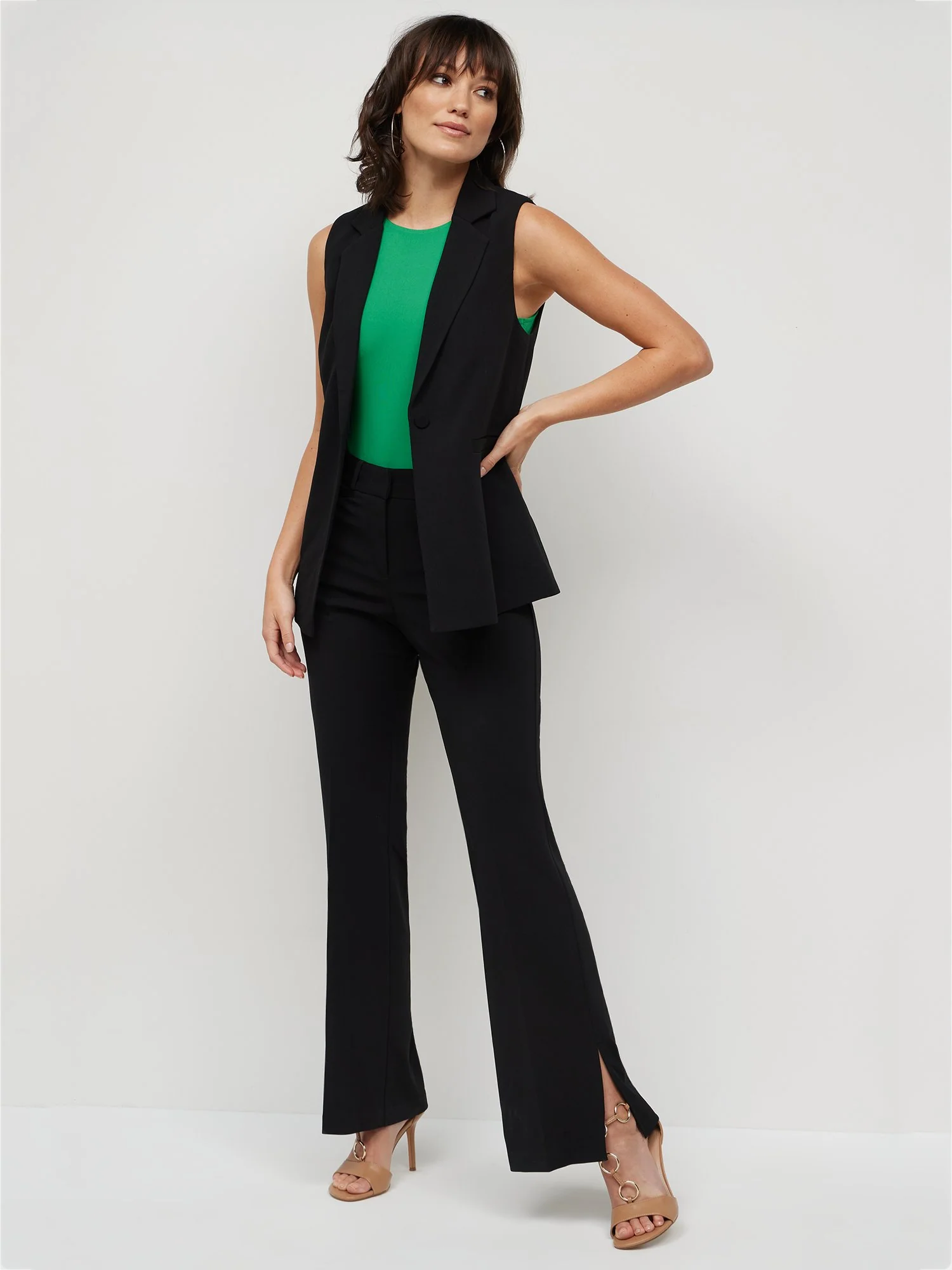 Tall High-Waisted Slit-Hem Flare Pant - Magic Crepe®