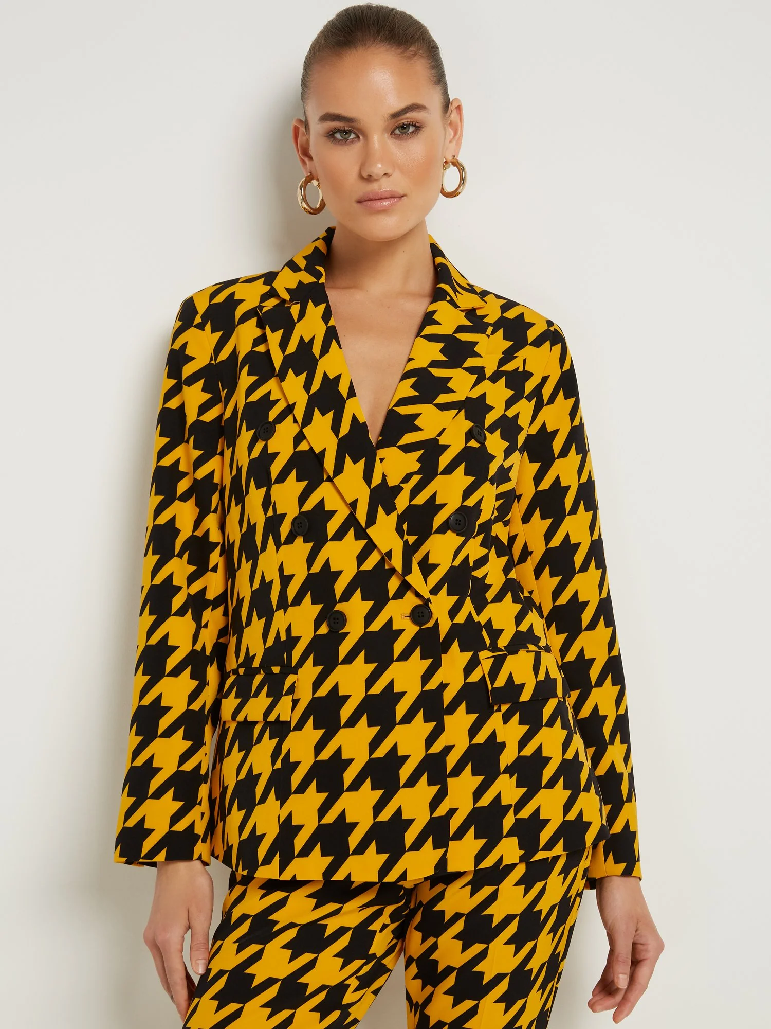 Tall Houndstooth Double-Breasted Blazer