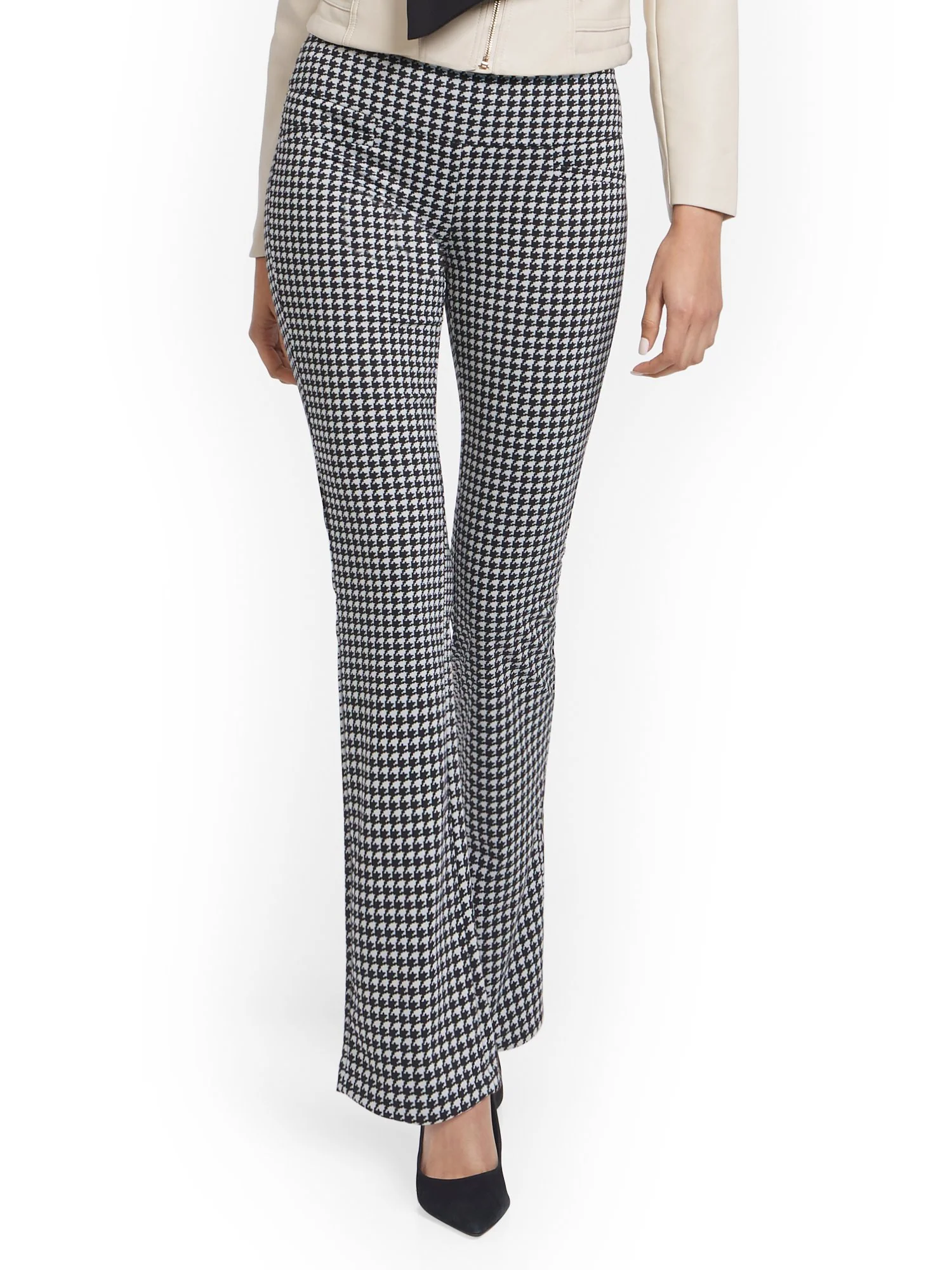 Tall Houndstooth Pull-On Bootcut Ponte Knit Pant - Superflex - Image 2