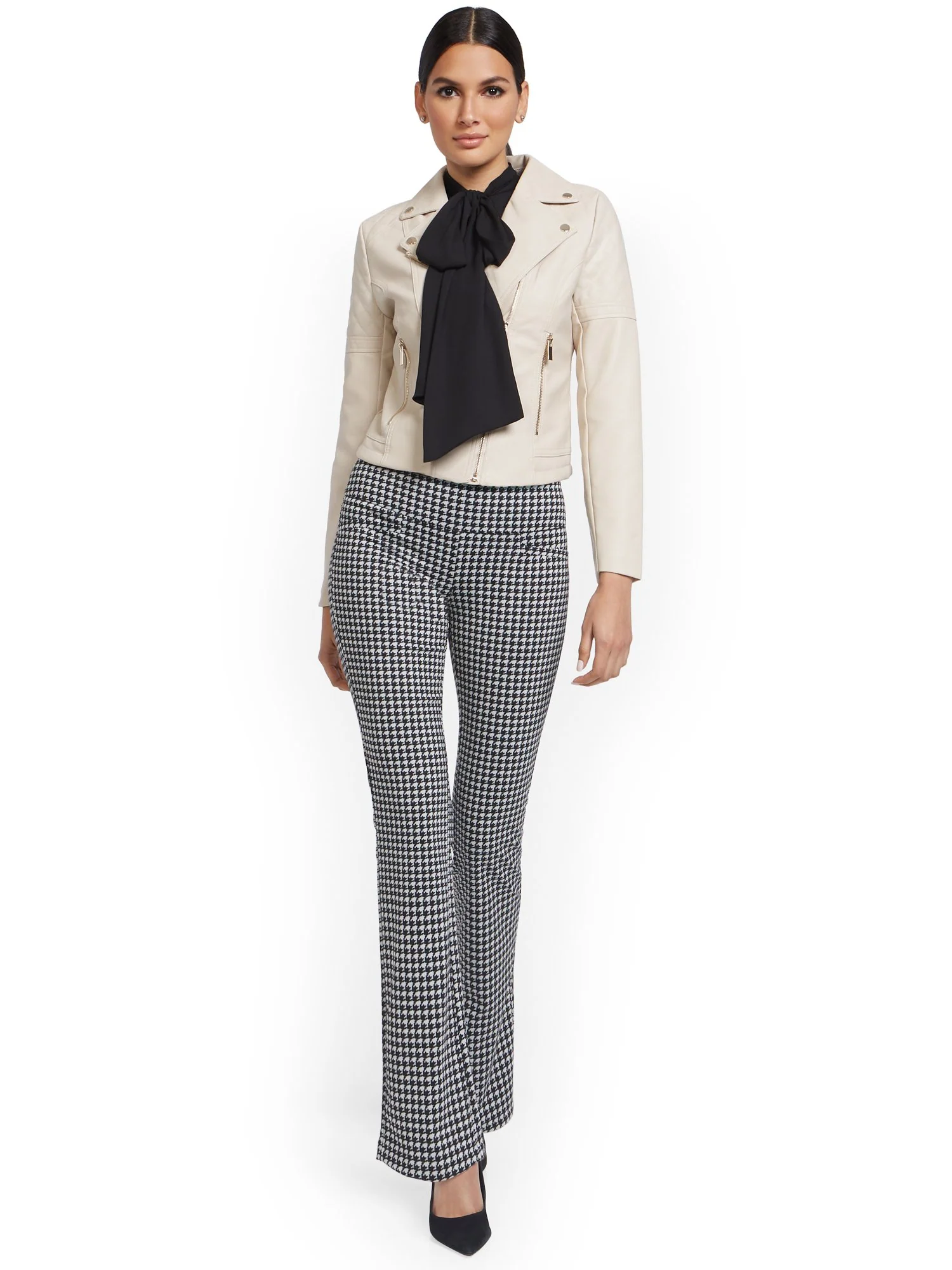 Tall Houndstooth Pull-On Bootcut Ponte Knit Pant - Superflex - Image 4