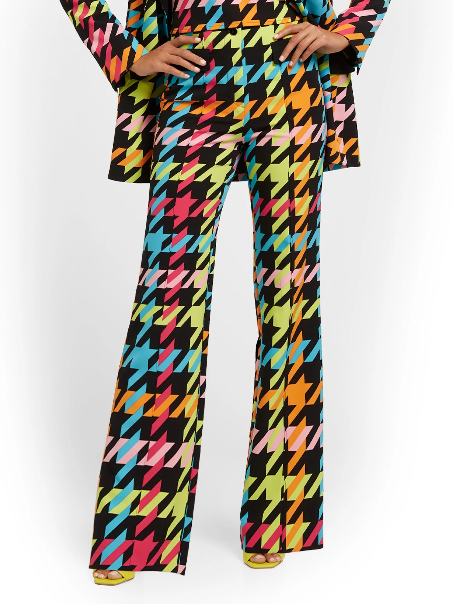 Tall Houndstooth Wide-Leg Pant