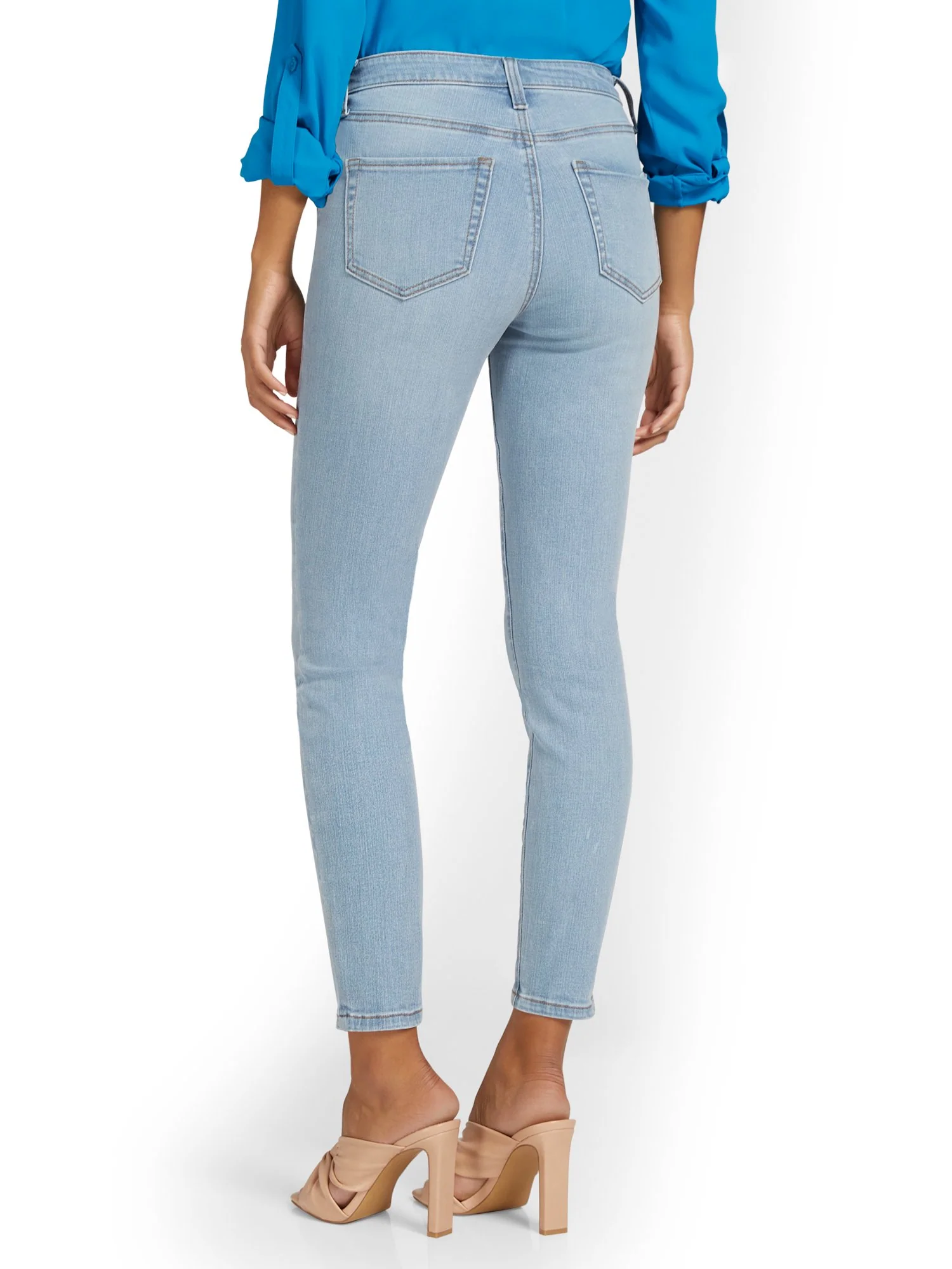 Tall Lexi Mid-Rise Super-Skinny Ankle Jeans - Light Wash - Image 3