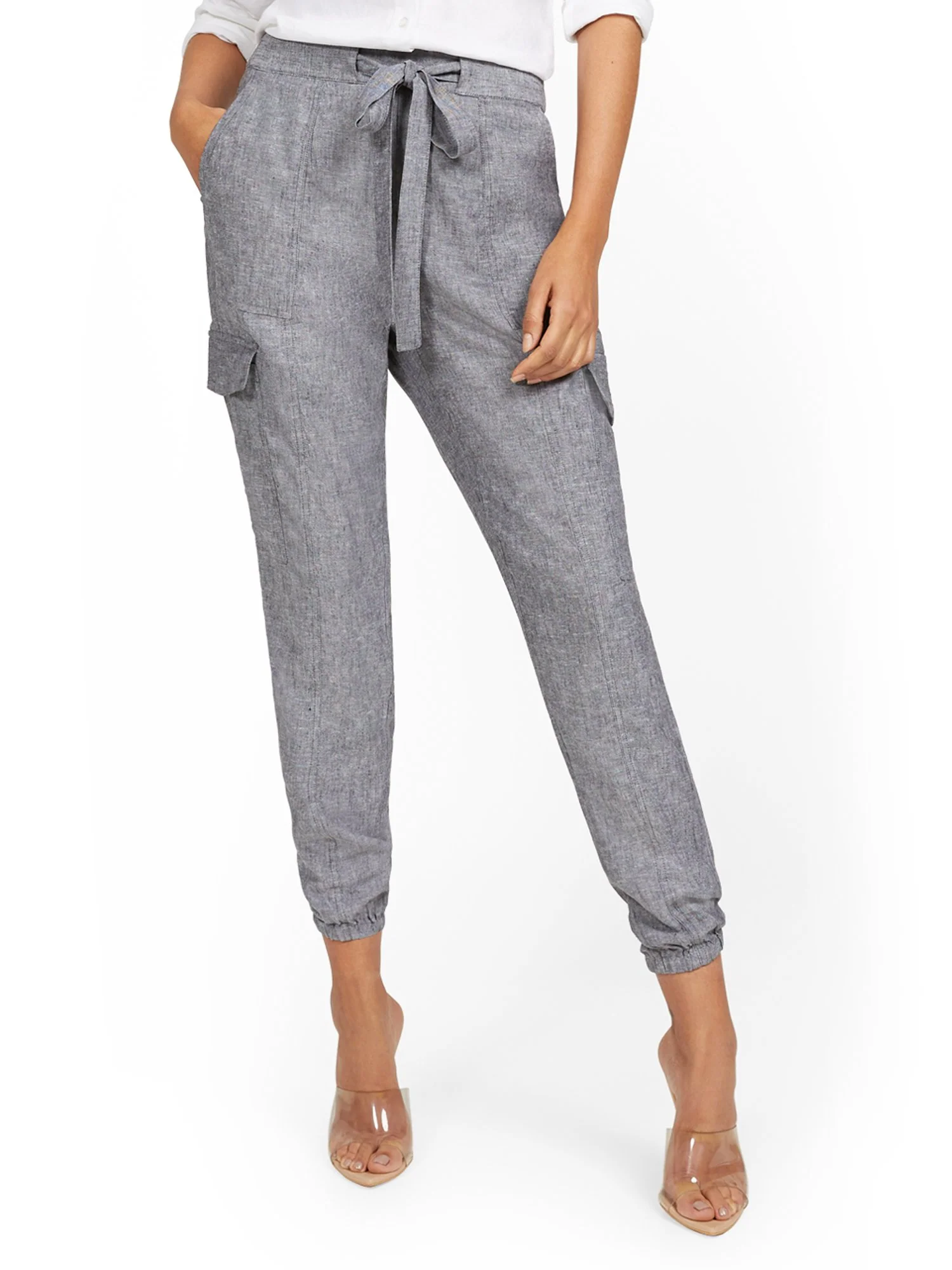 Tall Linen-Blend High-Waisted Cargo Jogger Pant - Image 13