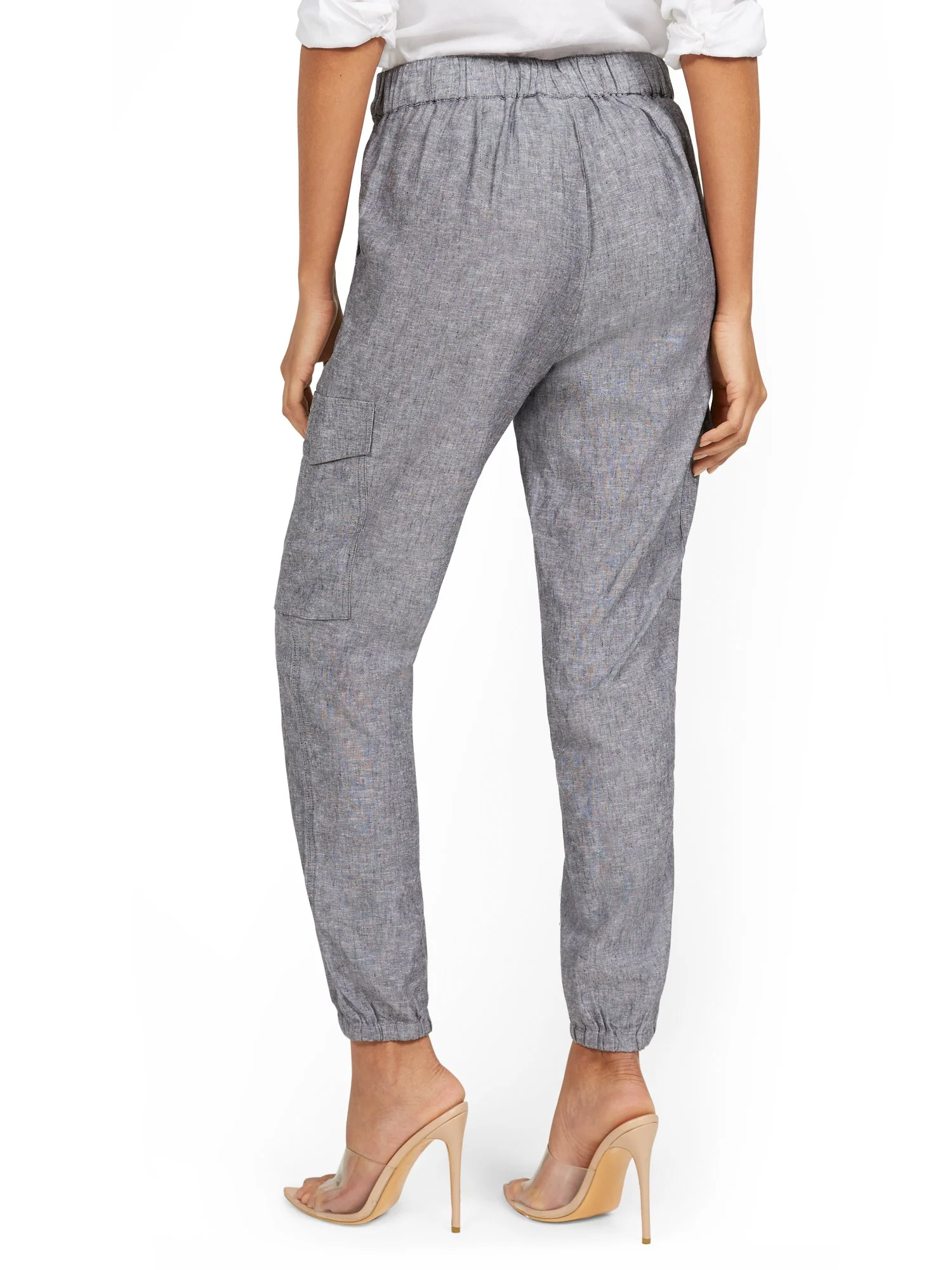 Tall Linen-Blend High-Waisted Cargo Jogger Pant - Image 15