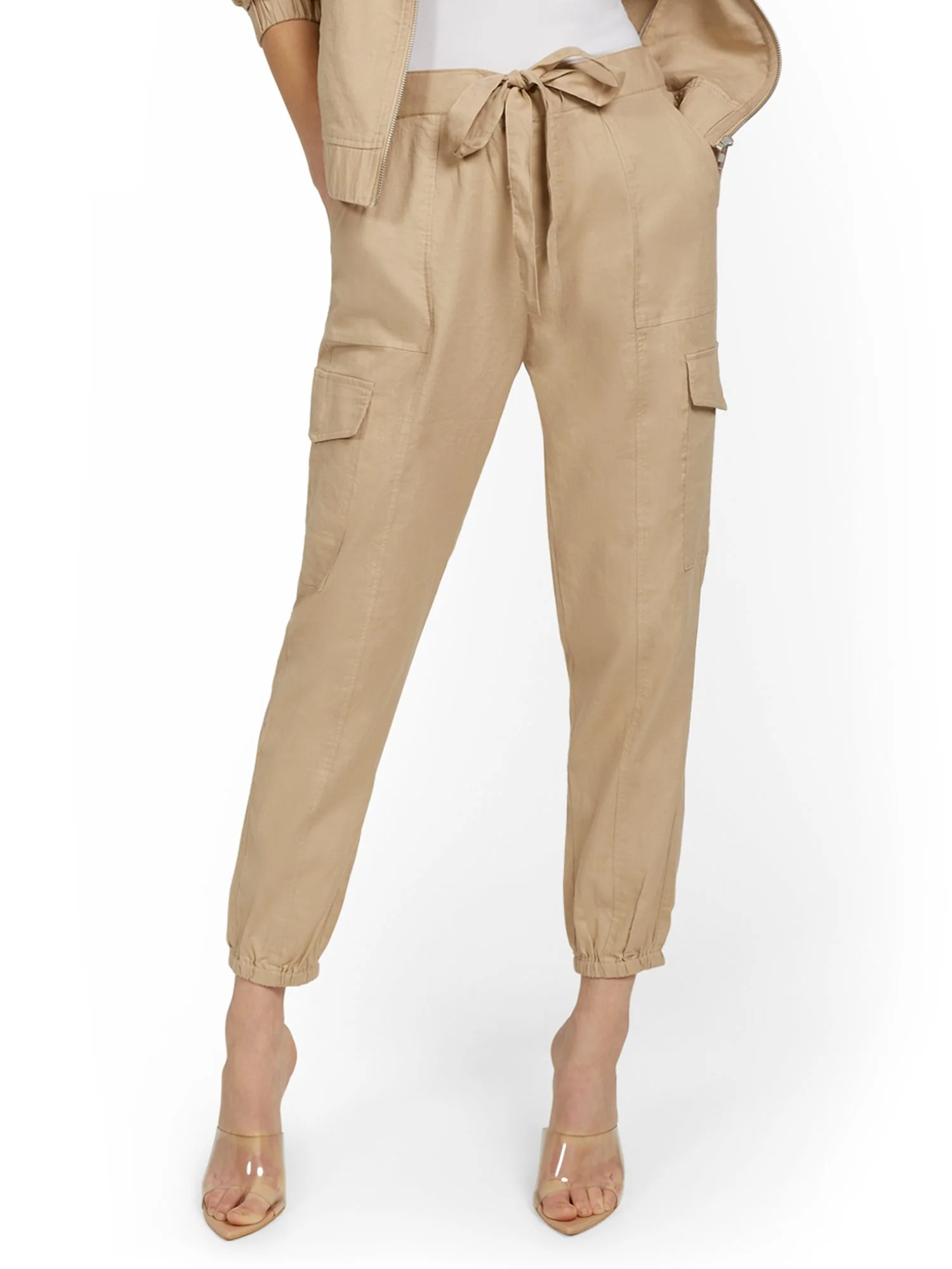 Tall Linen-Blend High-Waisted Cargo Jogger Pant - Image 18