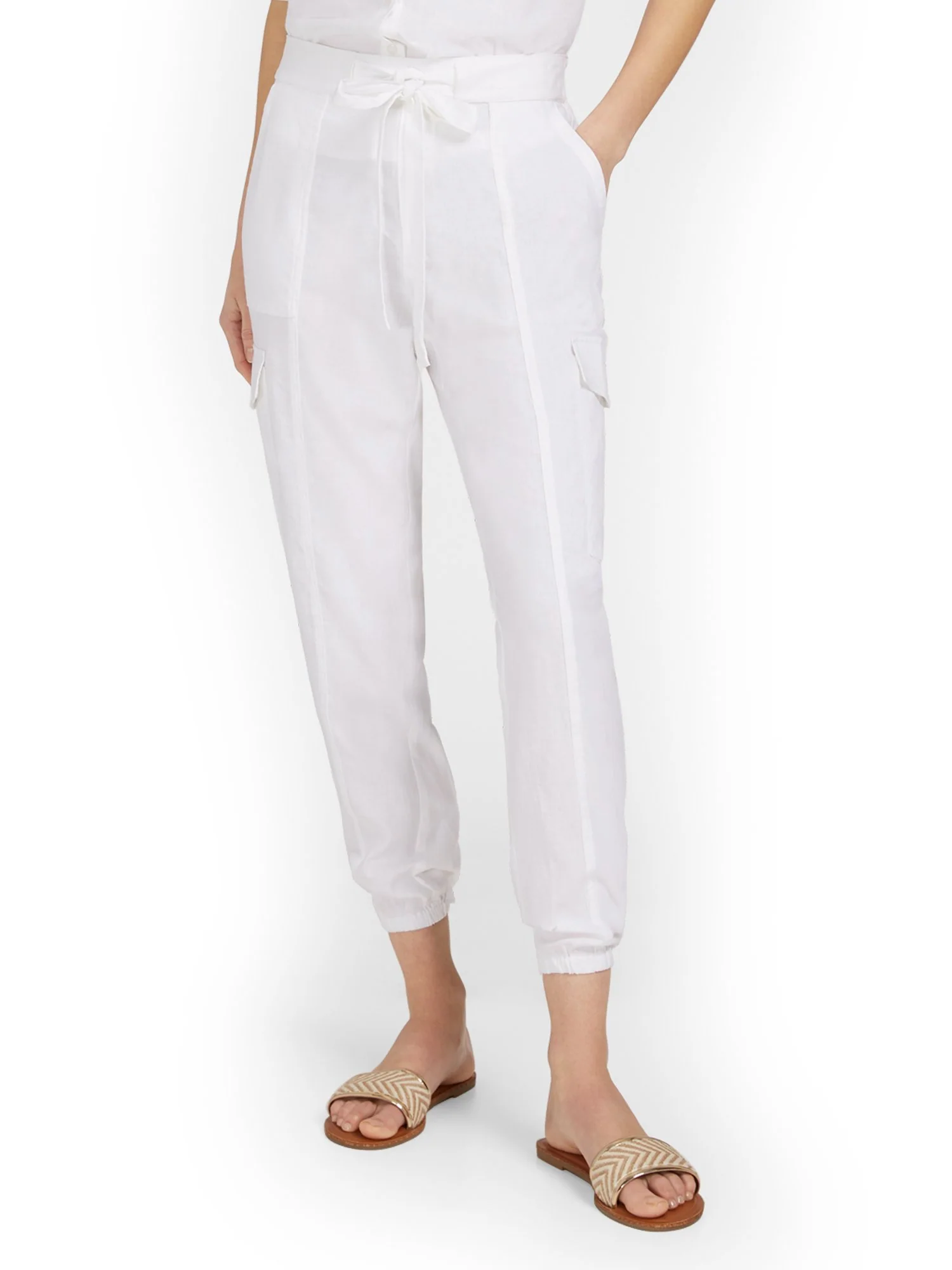 Tall Linen-Blend High-Waisted Cargo Jogger Pant - Image 2