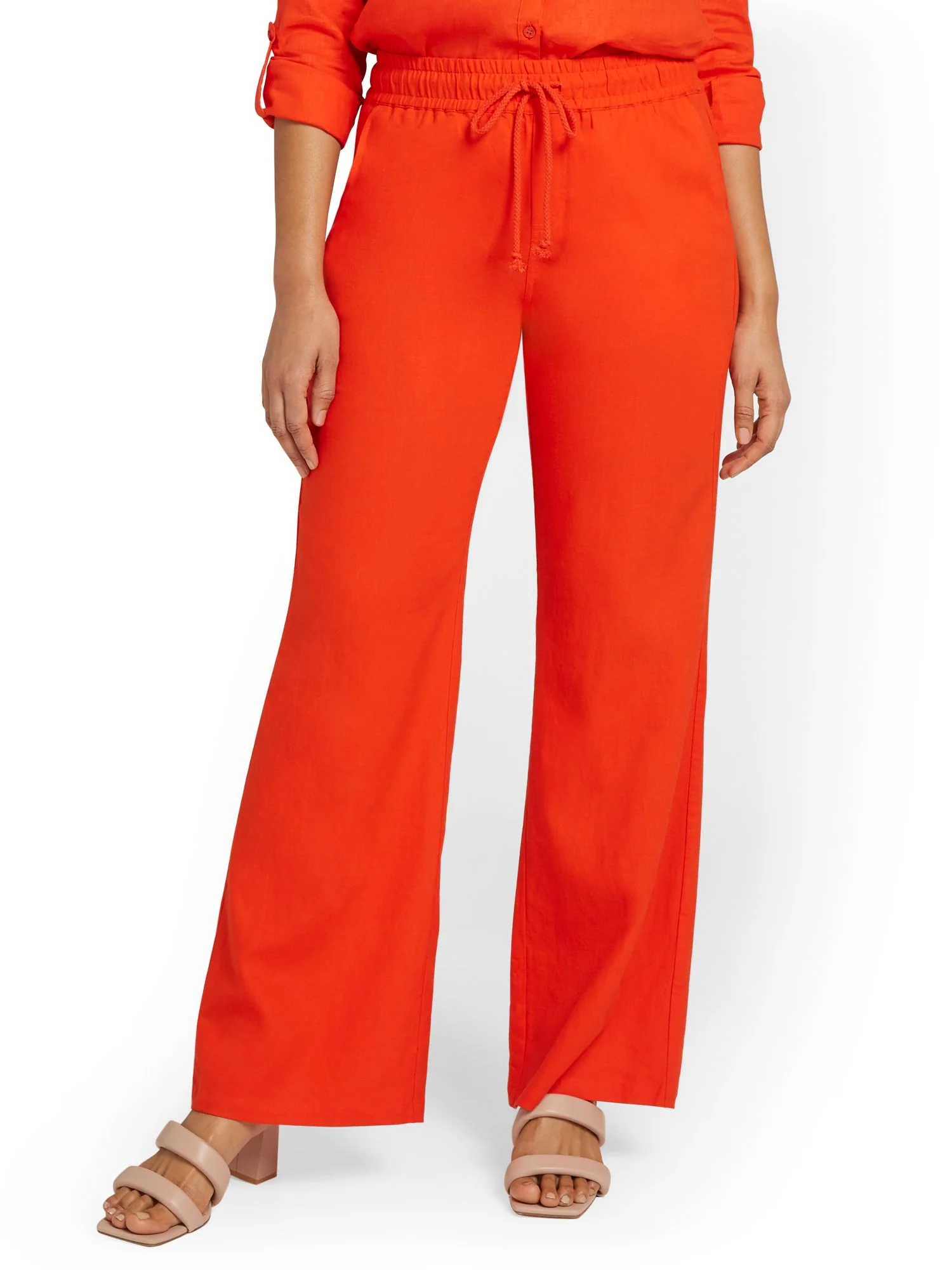 Tall Linen-Blend Tie-Waist Wide-Leg Pant - Image 23