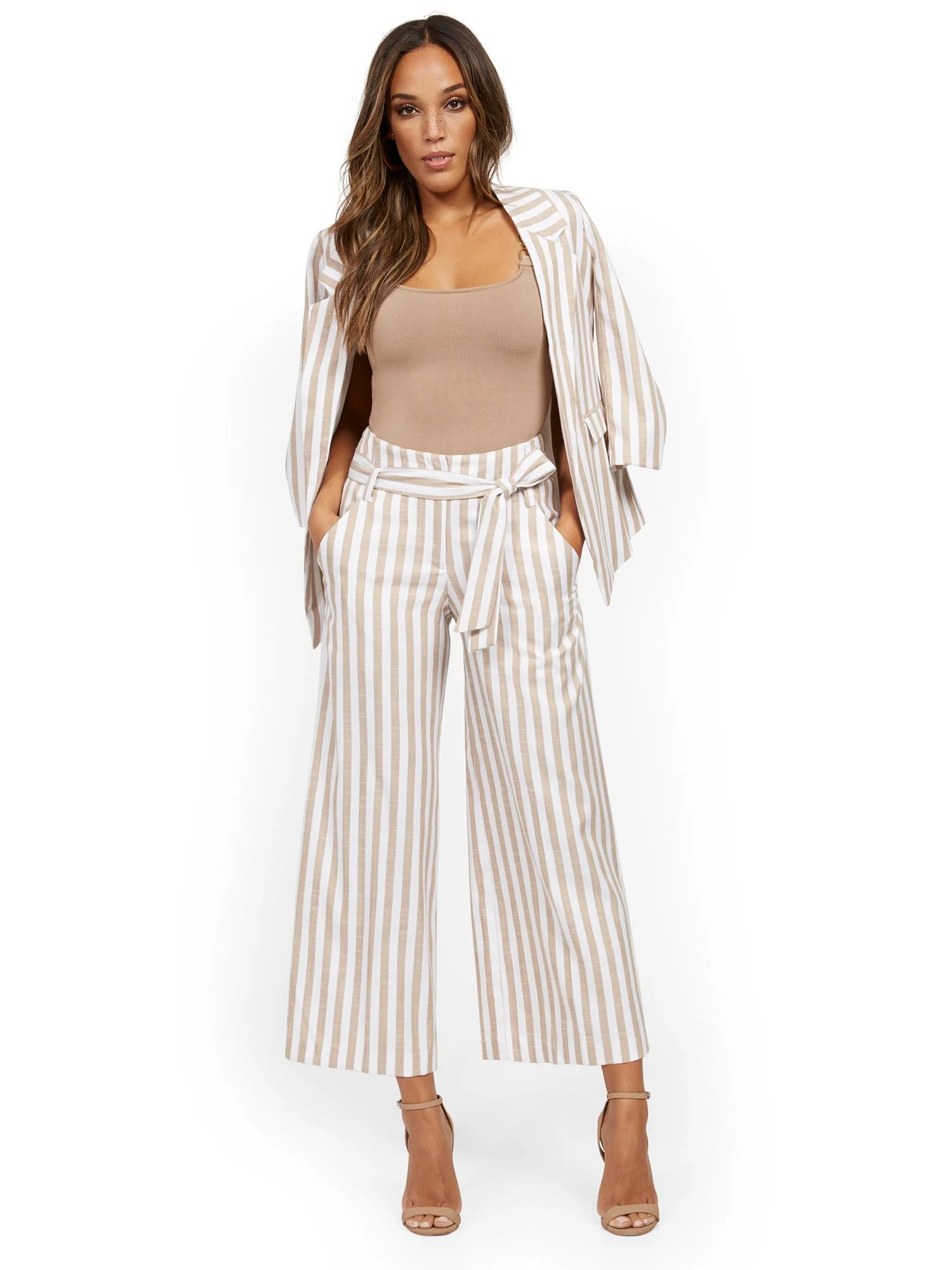 Tall Madie Wide-Leg Capri Pant - 7th Avenue - Stripe - Image 8