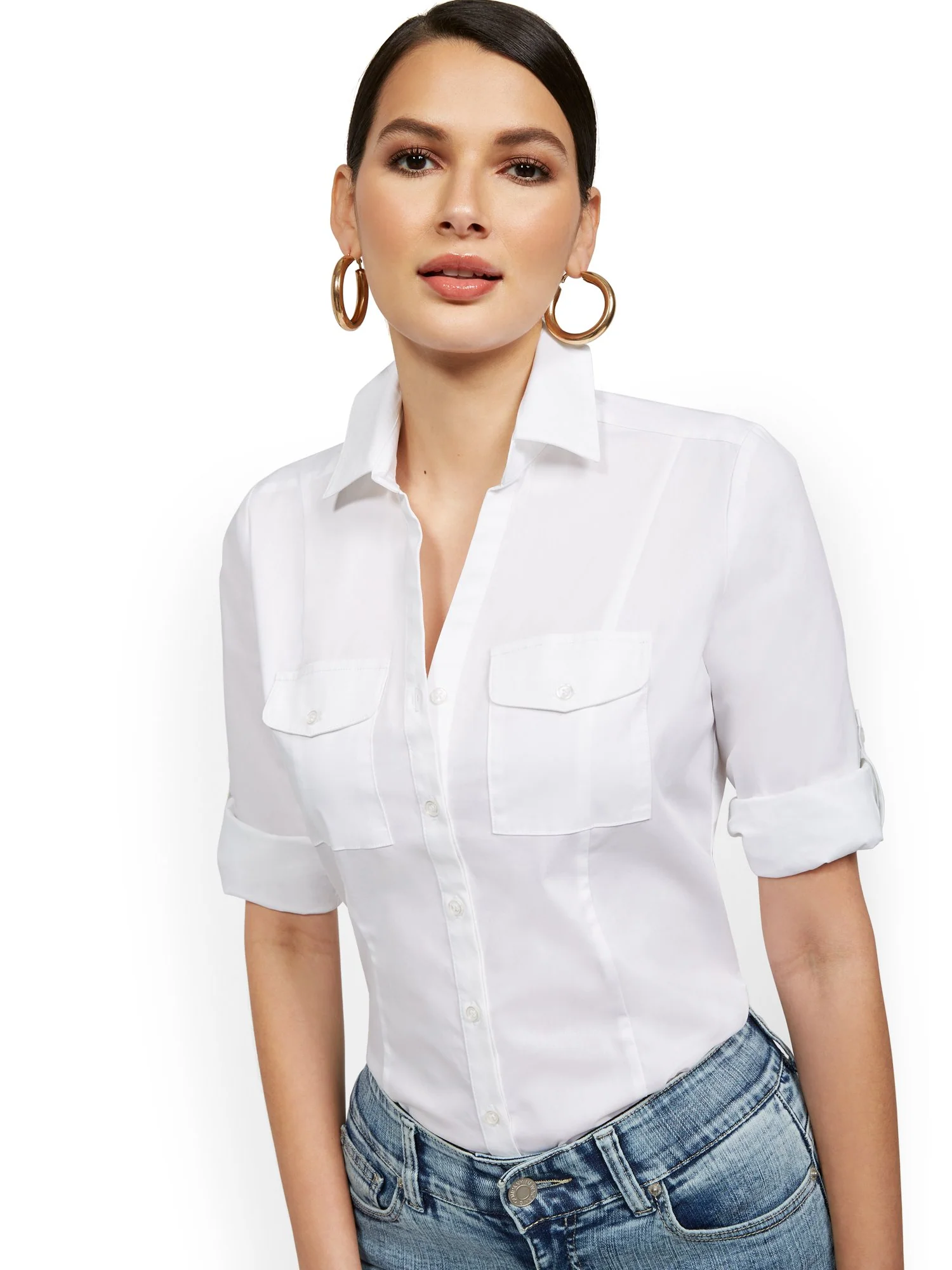 Tall Madison 3/4-Sleeve Stretch Shirt - 7th Avenue - Image 5