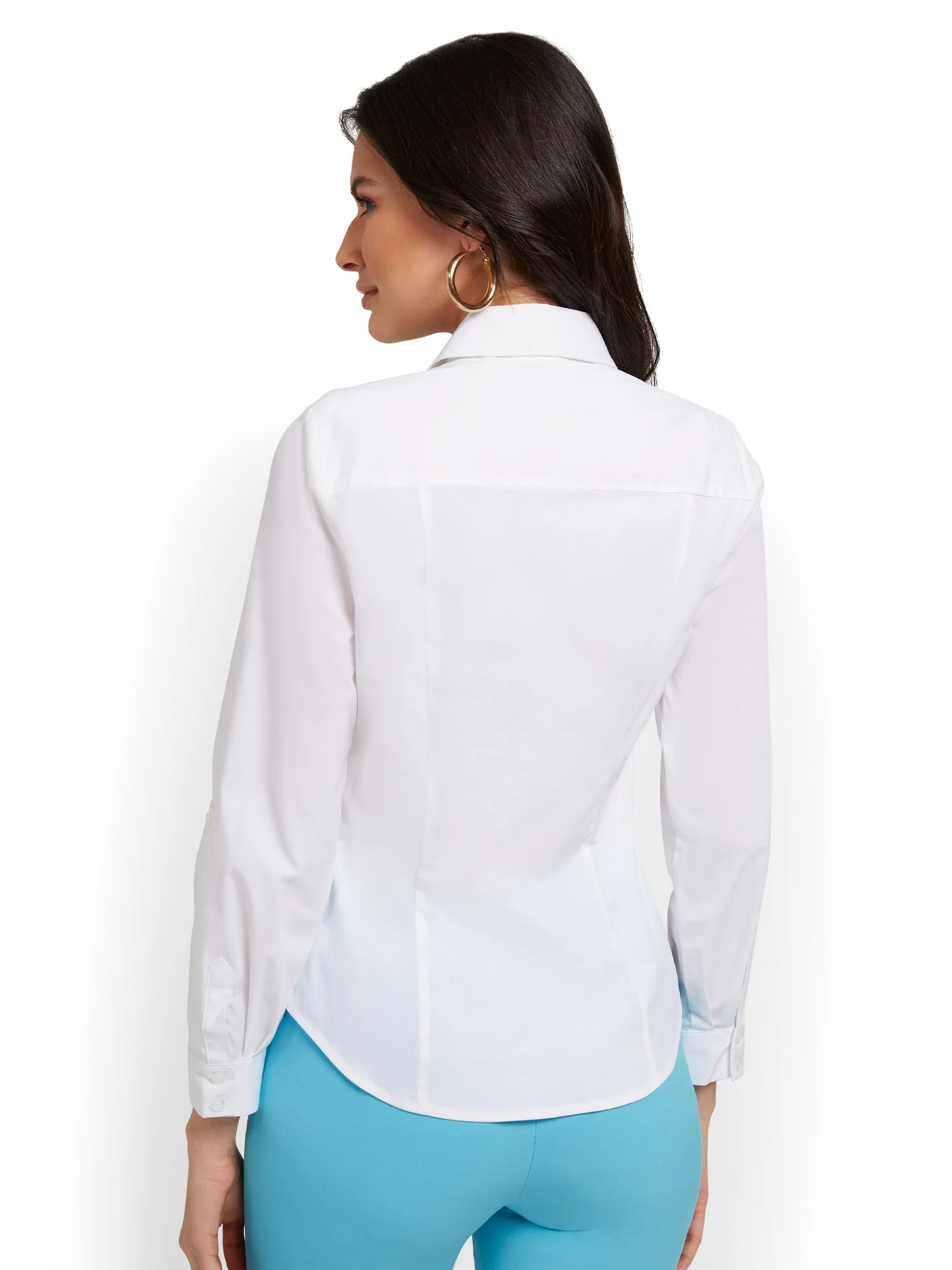 Tall Madison Seamed Button-Front Secret Snap Shirt - Image 6