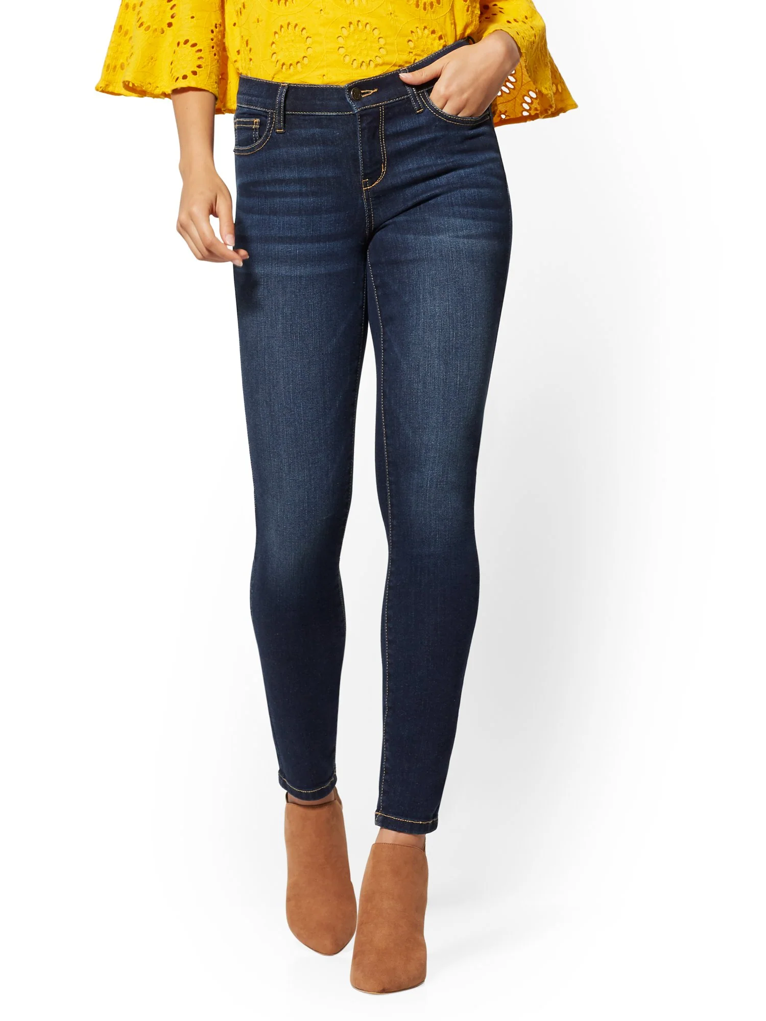 Tall Mid-Rise Super-Skinny Jeans - Moonlight Blue