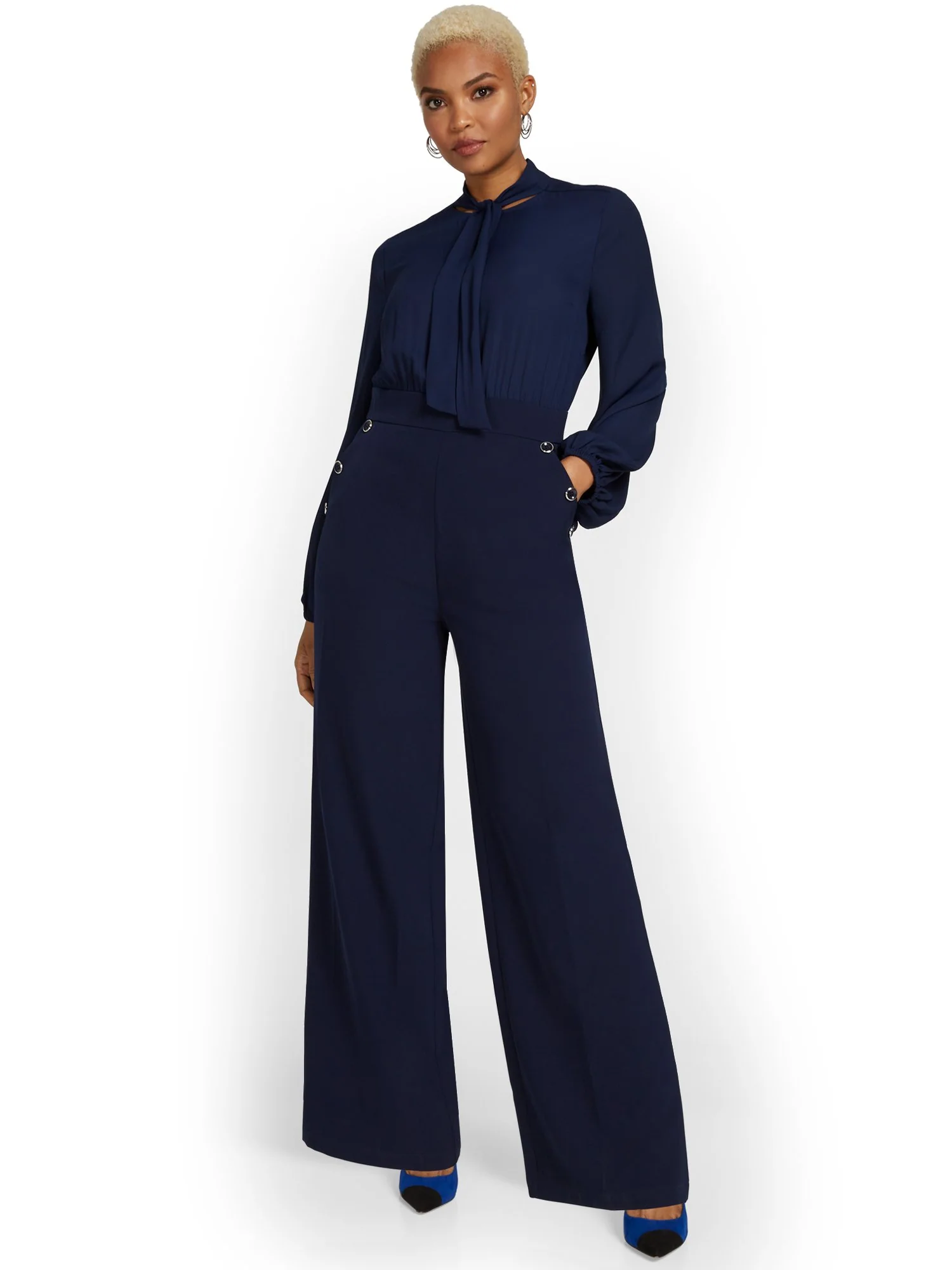 Tall Mixed Media Jumpsuit - Image 2