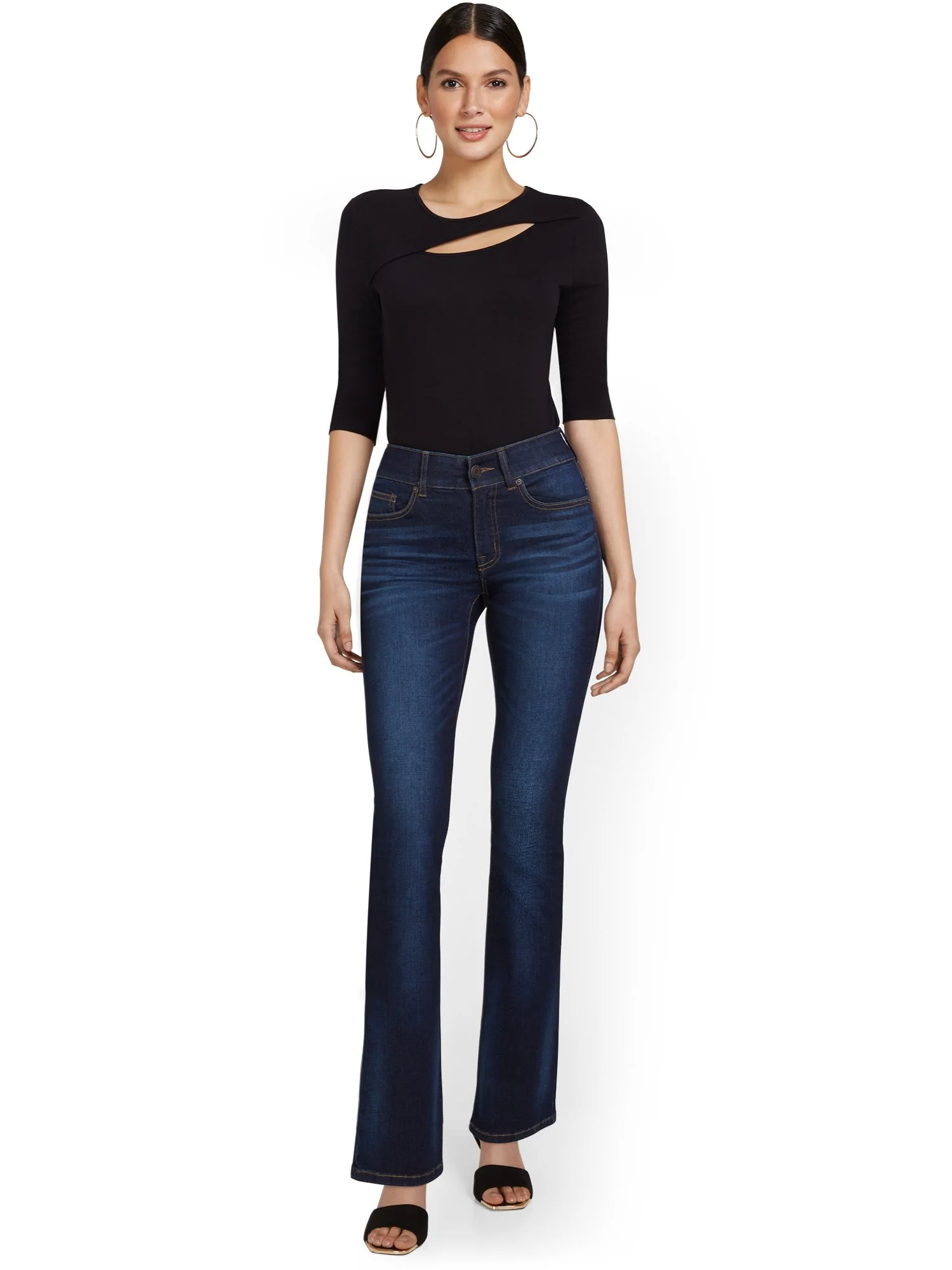 Tall Mya Curvy High-Waisted Bootcut Jeans - Dark Wash - Image 5