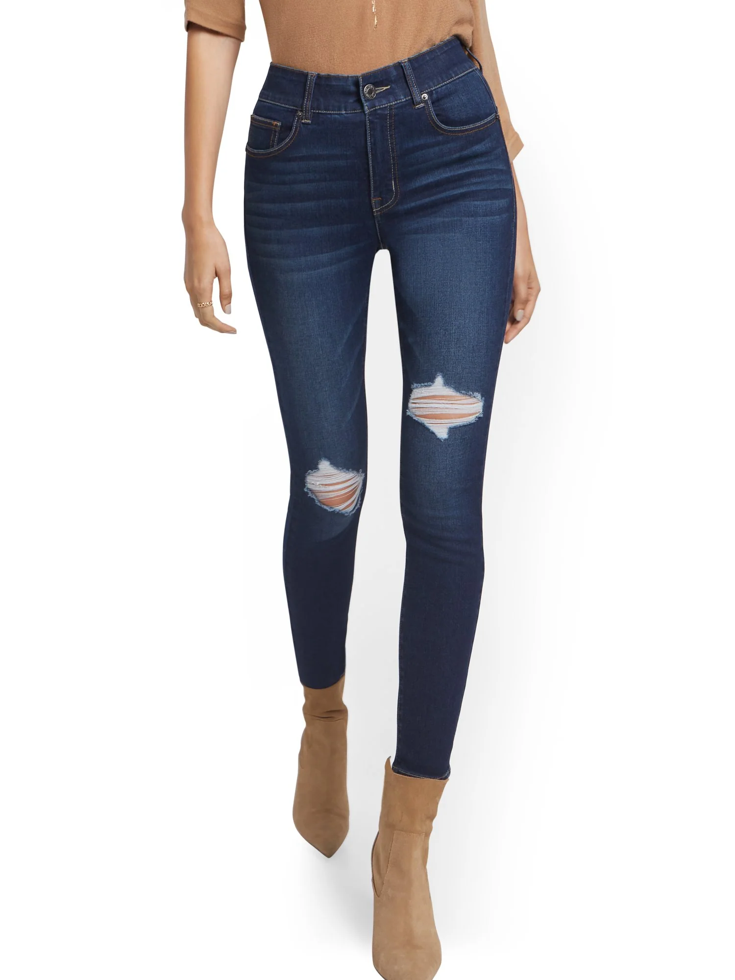 Tall Mya Curvy High-Waisted Sculpting No Gap Super-Skinny Ankle Jeans - Image 2