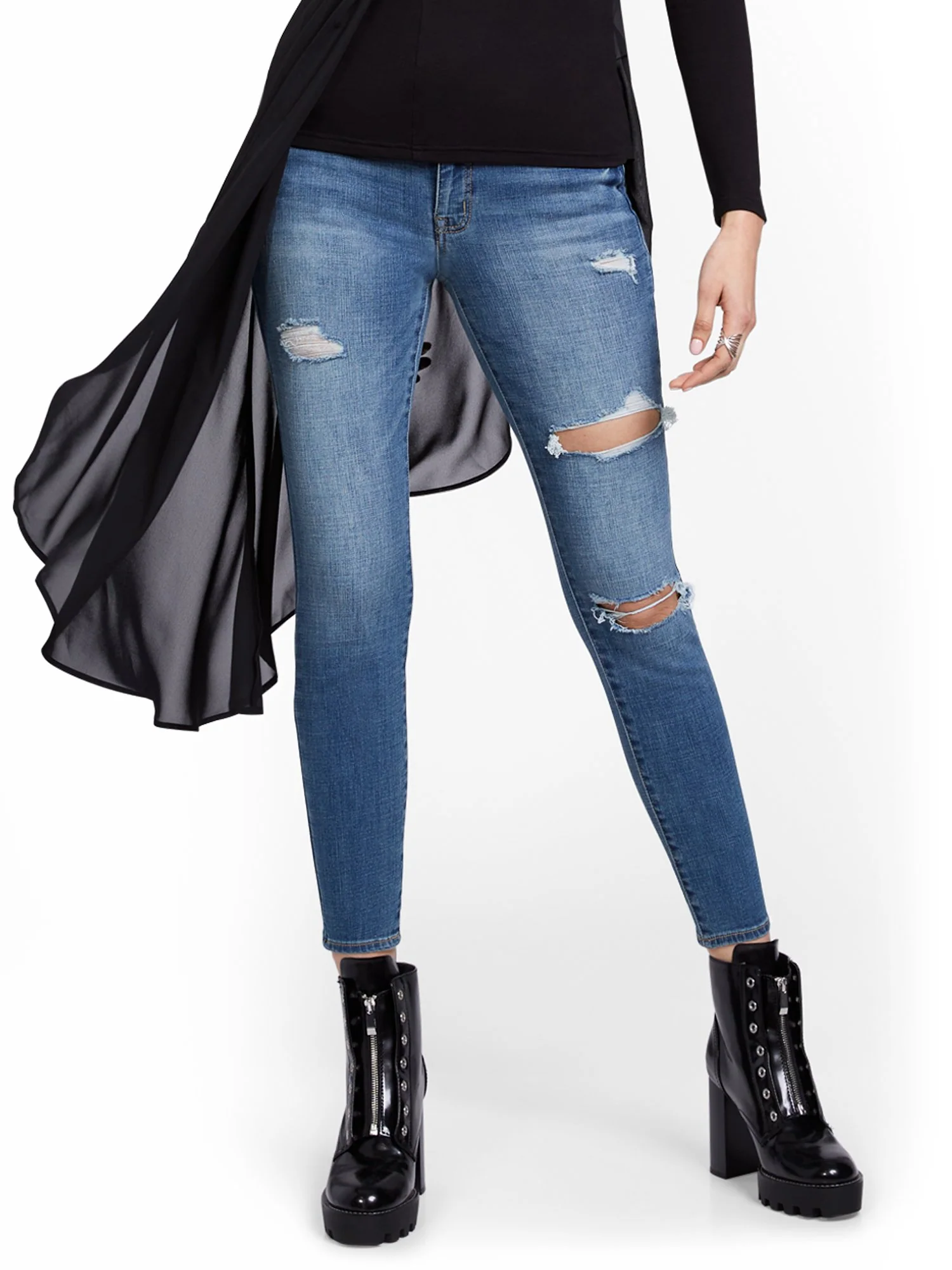 Tall Mya Curvy High-Waisted Sculpting No Gap Super-Skinny Ankle Jeans